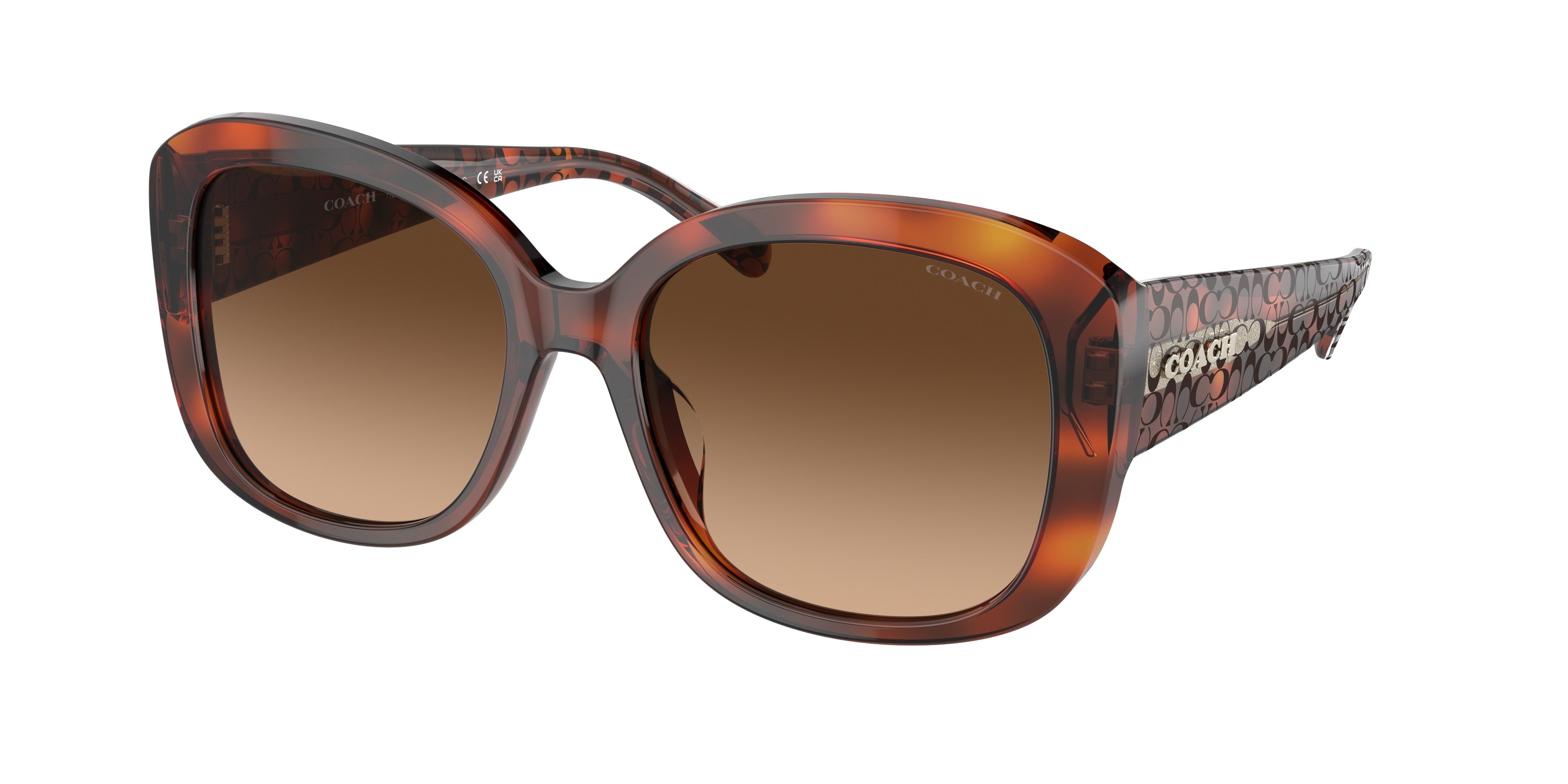 Coach CH564 HC8363U Butterfly Sunglasses  574174-Caramel Tortoise 56-140-18 - Color Map Tortoise