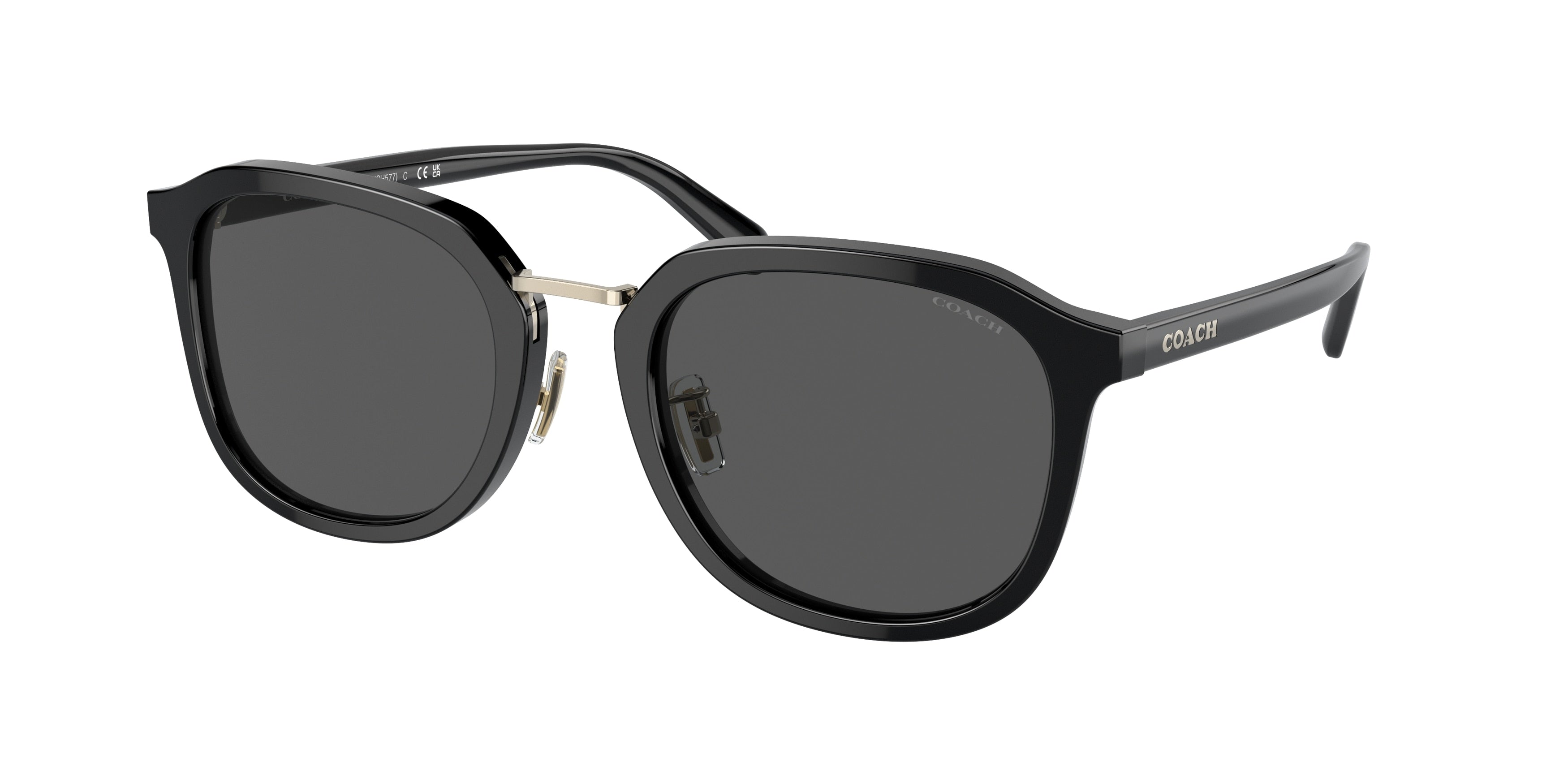 Coach CH577 HC8366 Irregular Sunglasses  500287-Black 54-145-22 - Color Map Black
