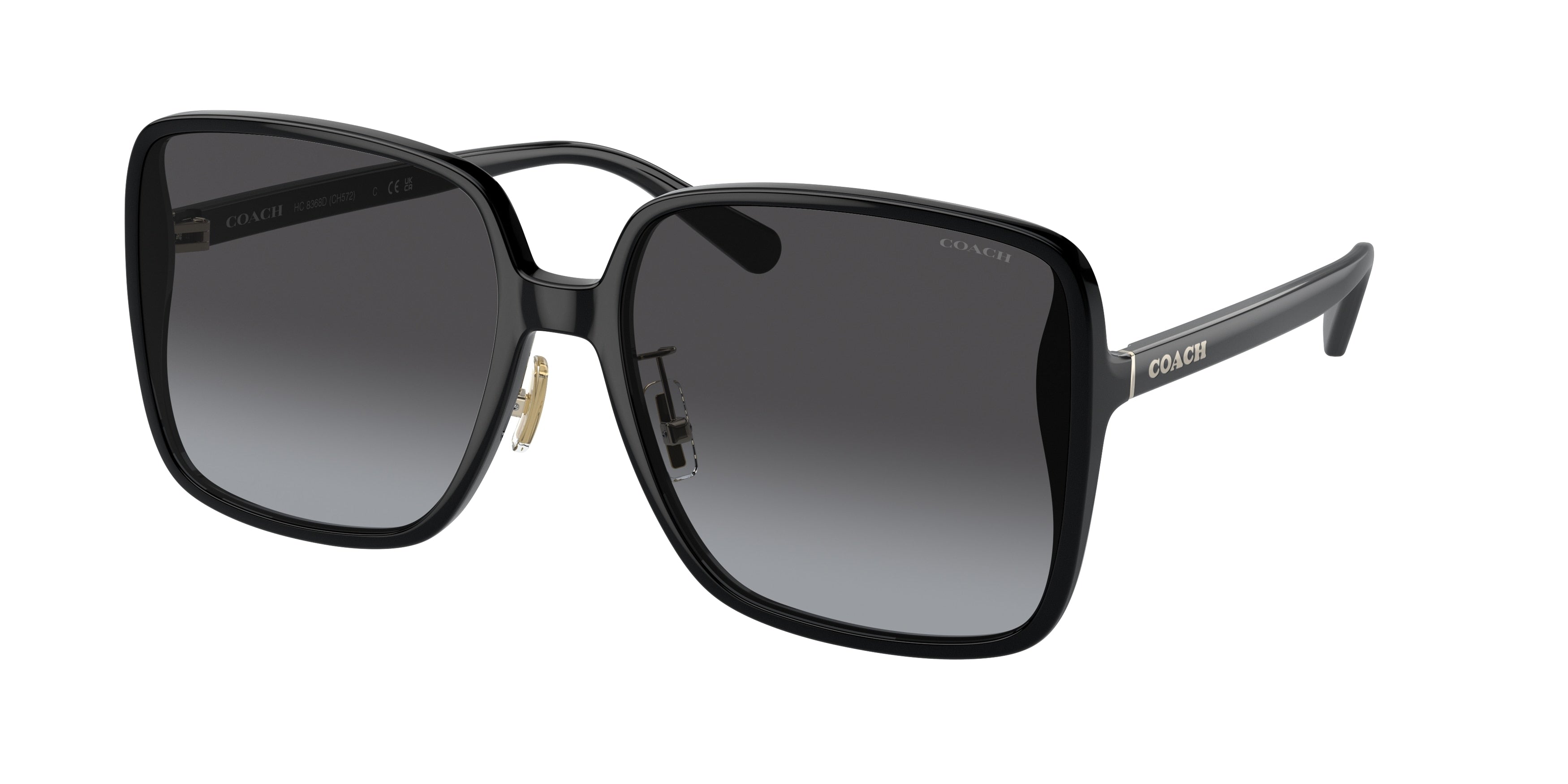 Coach CH572 HC8368D Square Sunglasses  50028G-Black 61-145-17 - Color Map Black