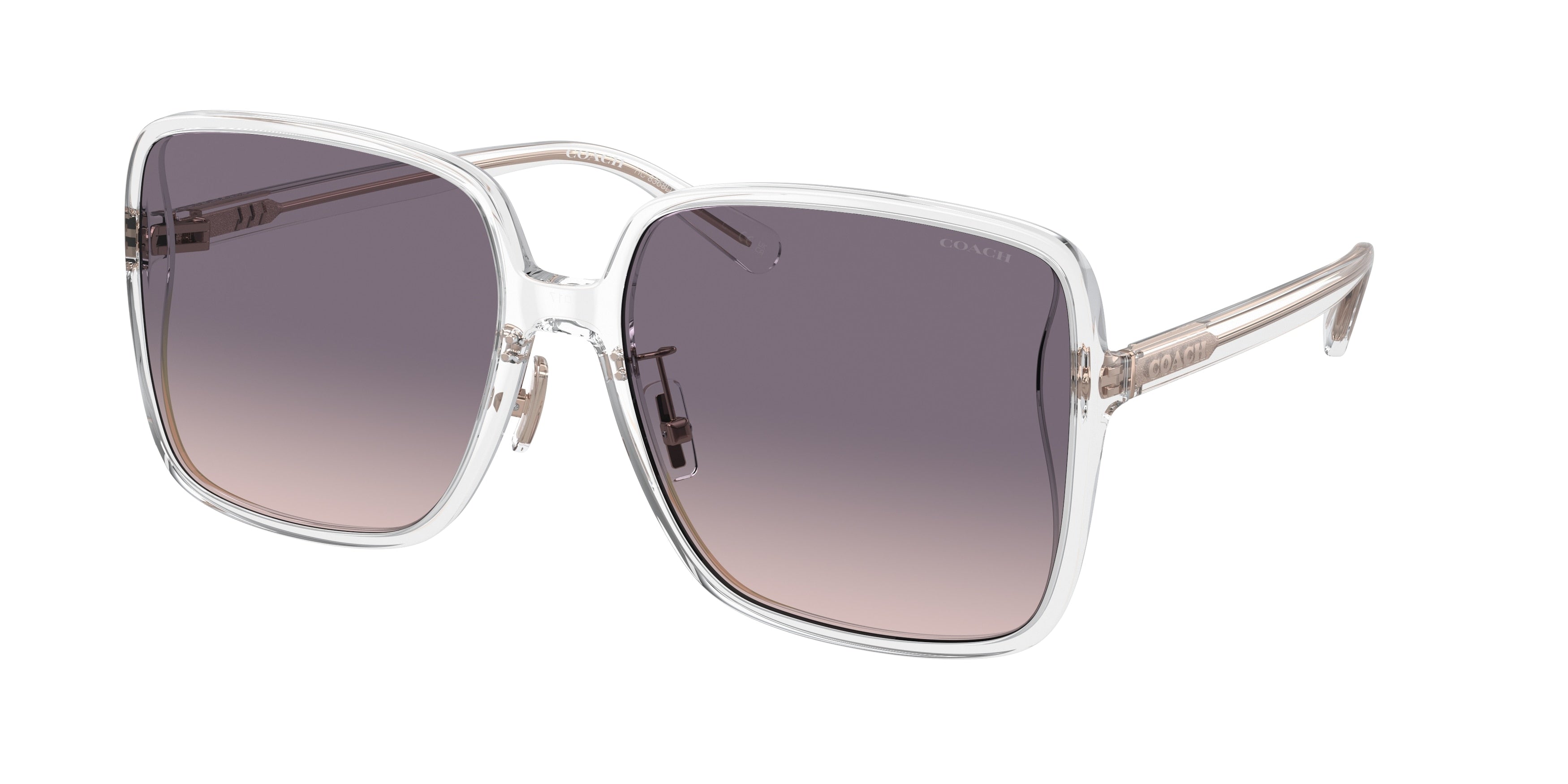 Coach CH572 HC8368D Square Sunglasses  511136-Transparent Clear 61-145-17 - Color Map Transparent