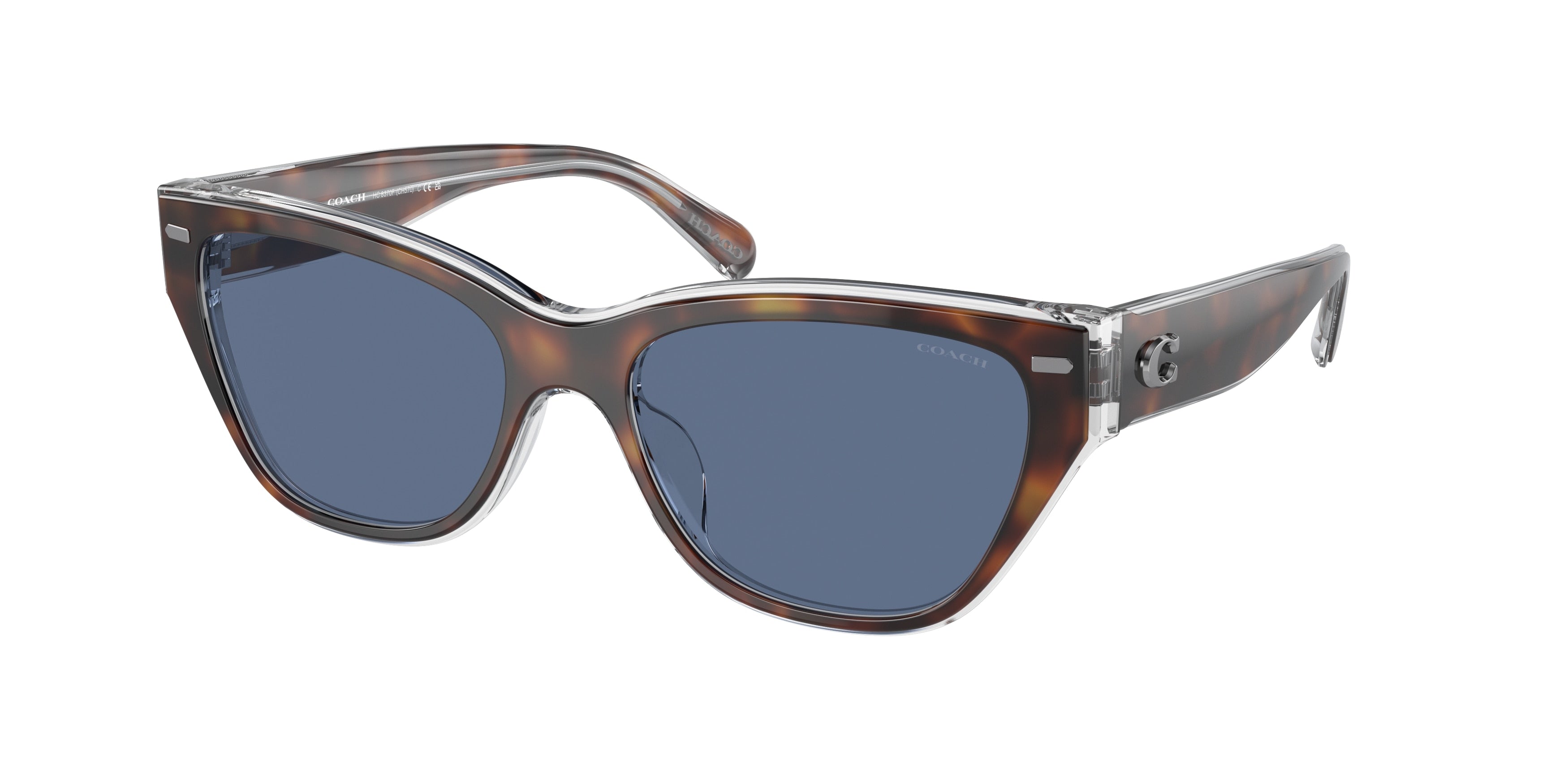Coach CH660 HC8370F Cat Eye Sunglasses  574280-Tortoise/Transparent Beige 56-145-16 - Color Map Tortoise