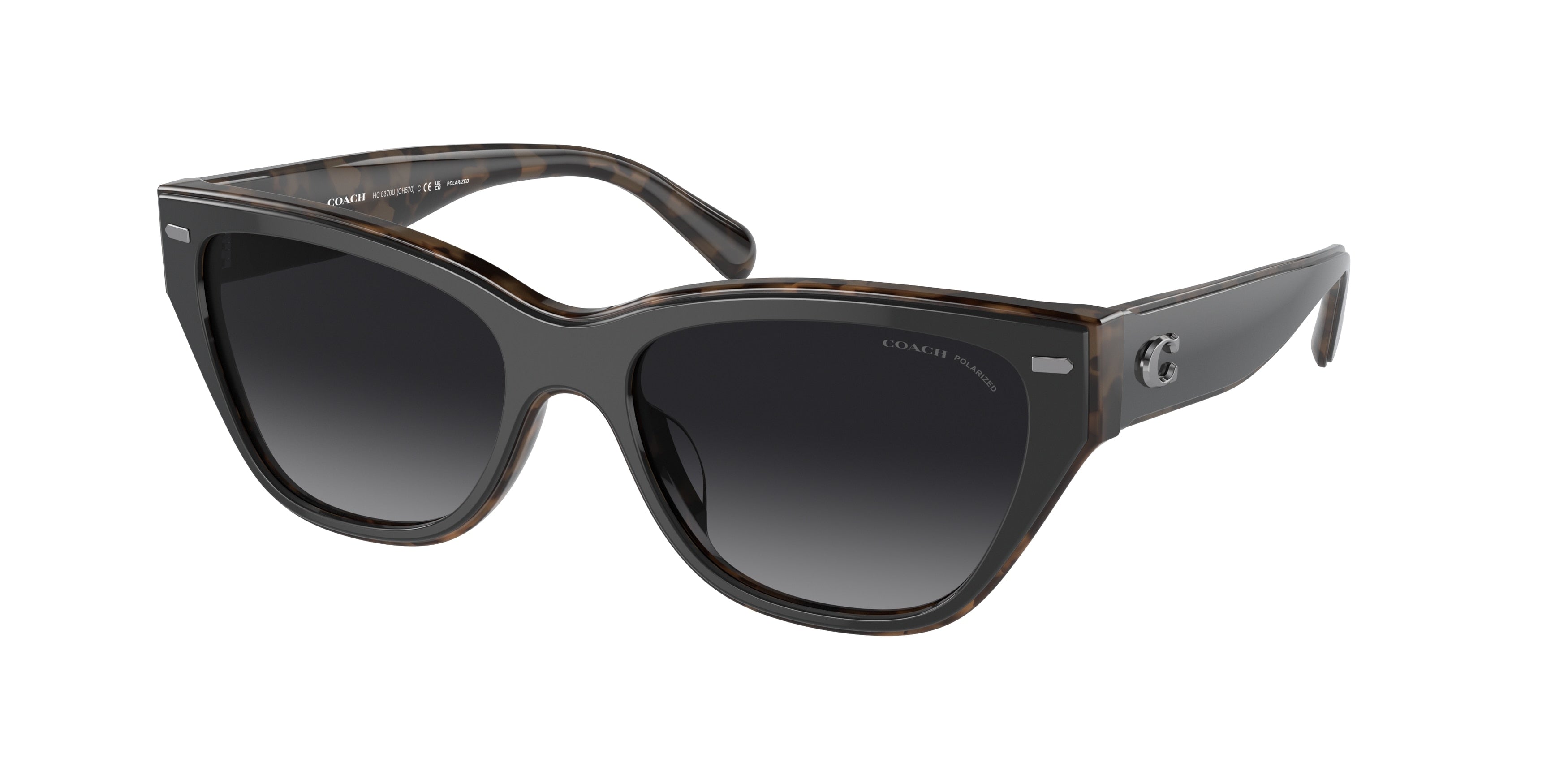 Coach CH570 HC8370U Cat Eye Sunglasses  5764T3-Black/Dark Tortoise 54-140-17 - Color Map Black