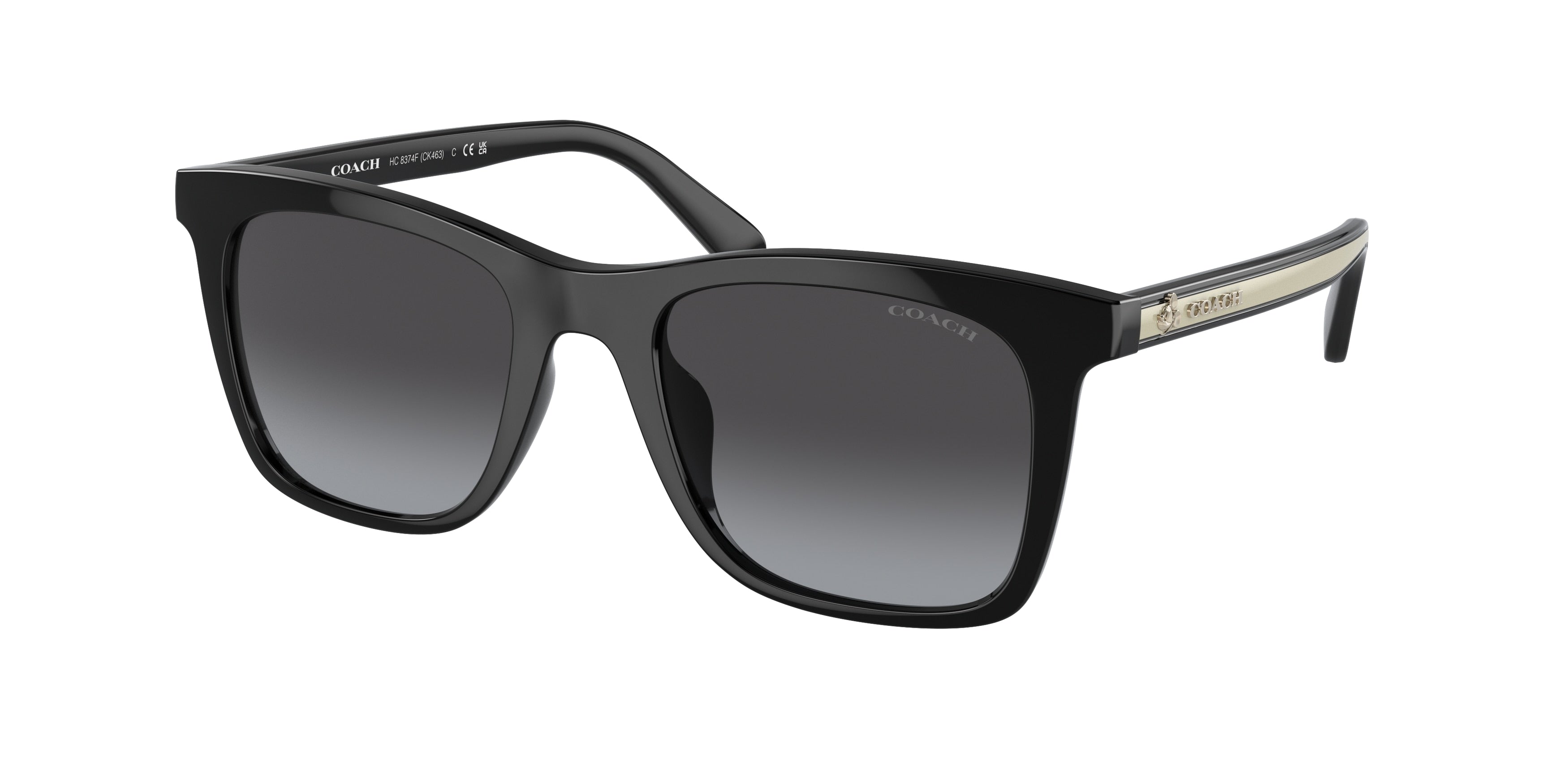 Coach CK463 HC8374F Square Sunglasses  50028G-Black 54-145-19 - Color Map Black