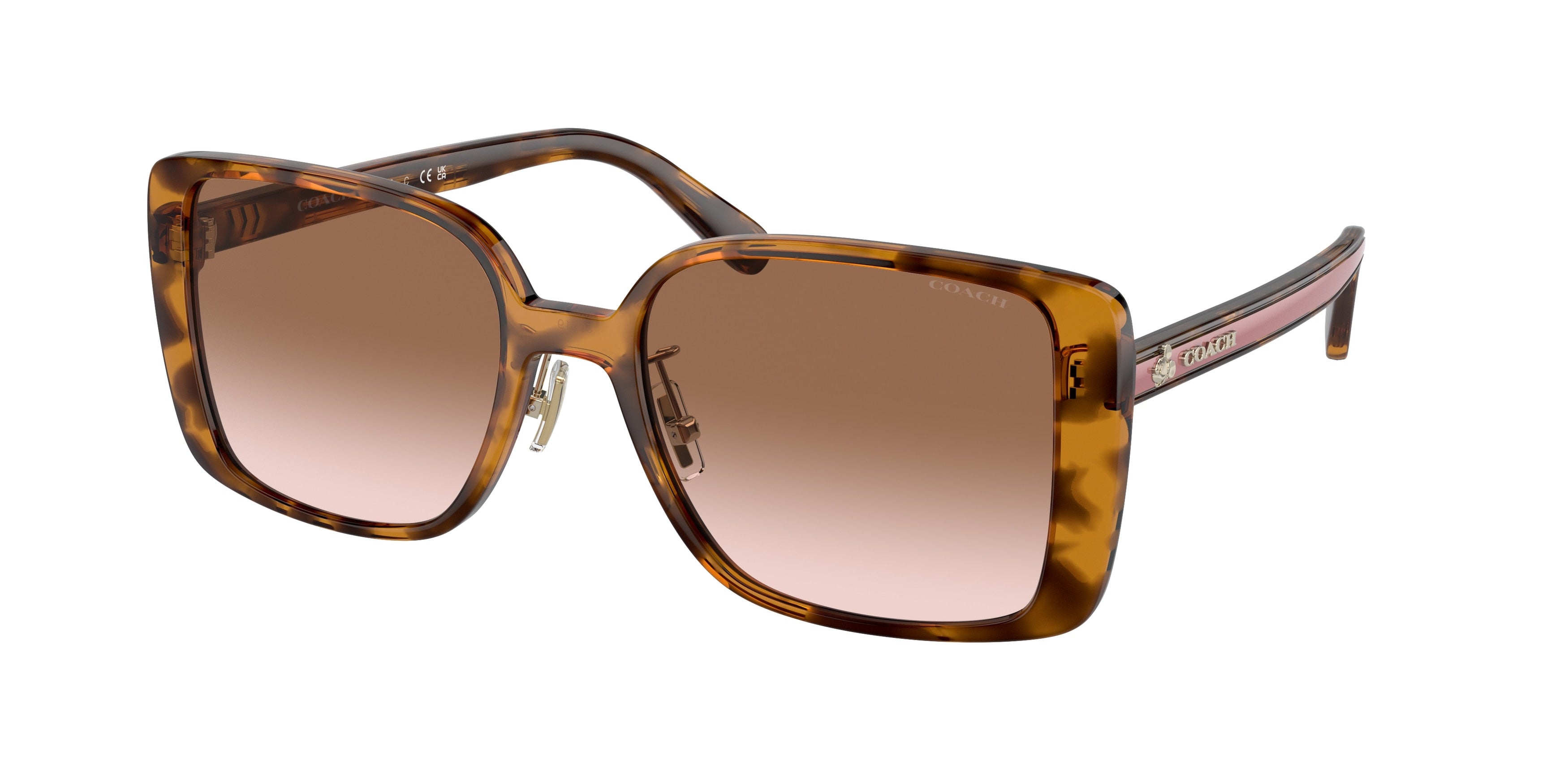 Coach CH562 HC8375 Square Sunglasses  512013-Dark Tortoise 56-145-19 - Color Map Tortoise