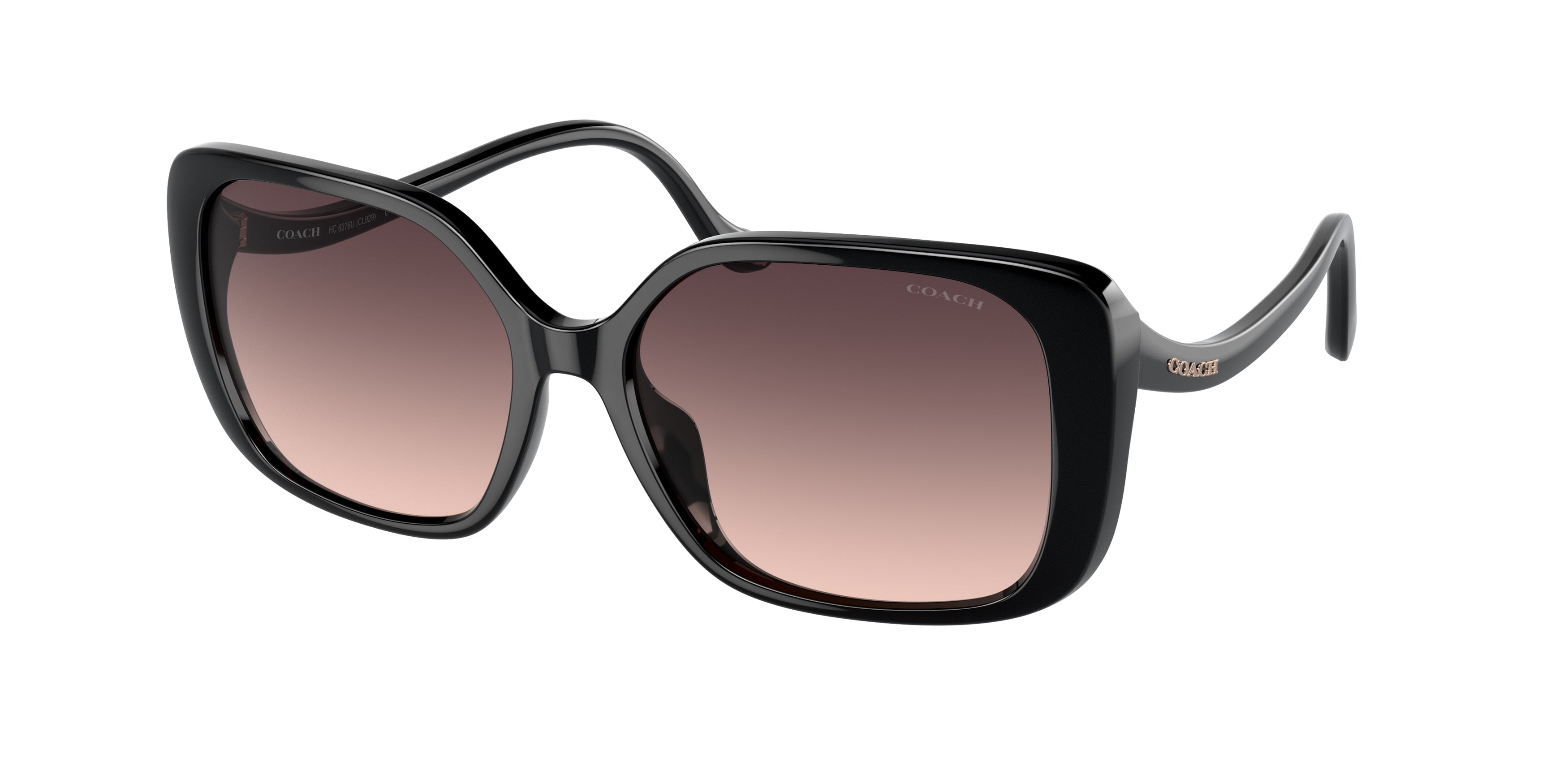 Coach CL929 HC8376U Square Sunglasses  5002U8-Black 56-145-16 - Color Map Black