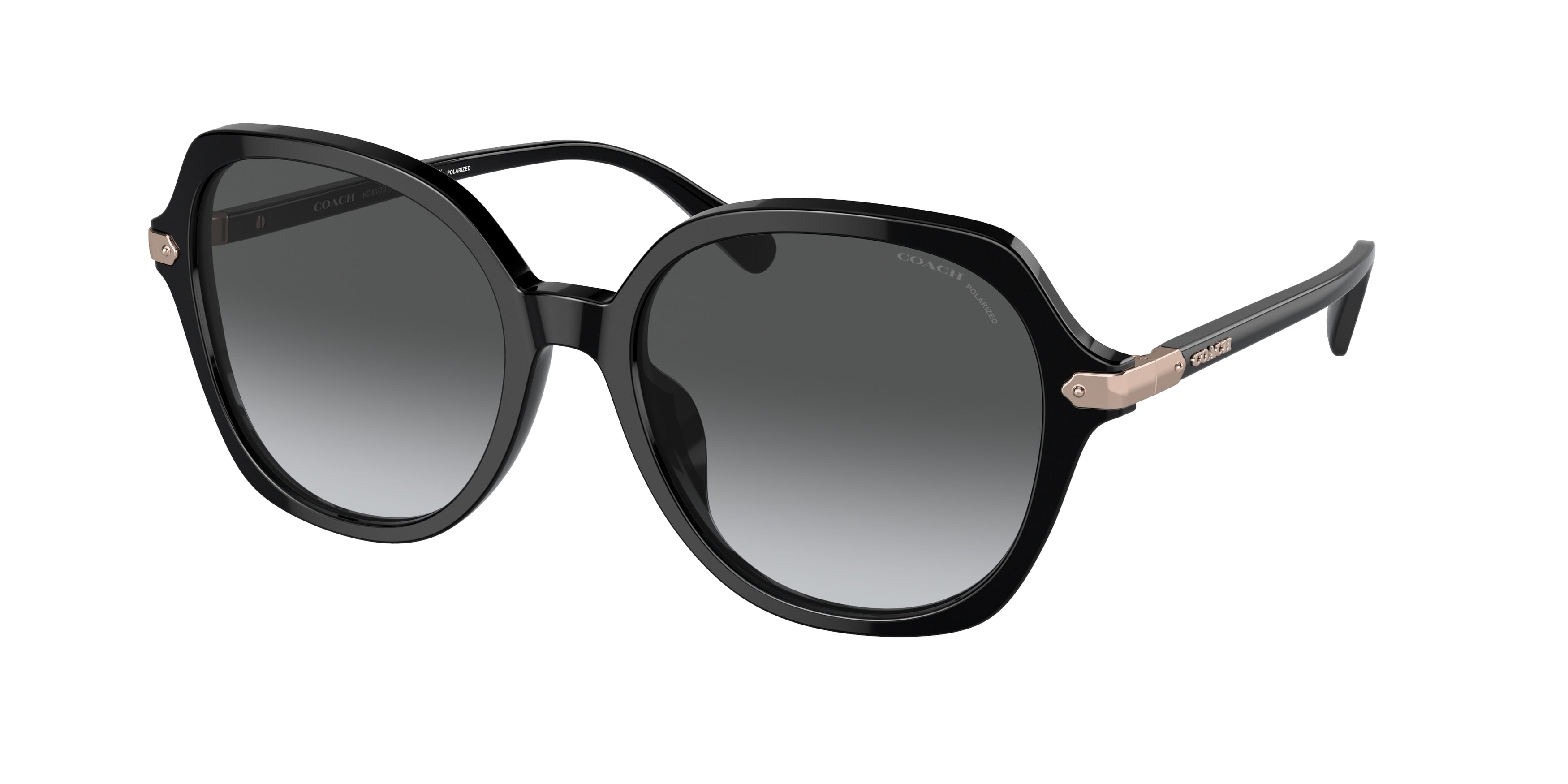 Coach CL925 HC8377U Round Sunglasses  5002T3-Black 55-145-18 - Color Map Black