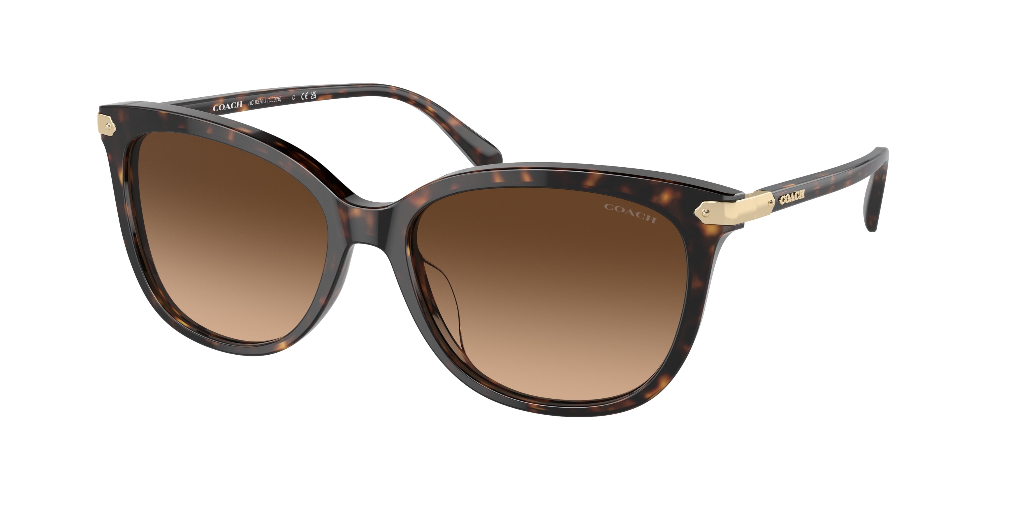 Coach CL926 HC8378U Cat Eye Sunglasses  512074-Dark Tortoise 57-145-17 - Color Map Tortoise