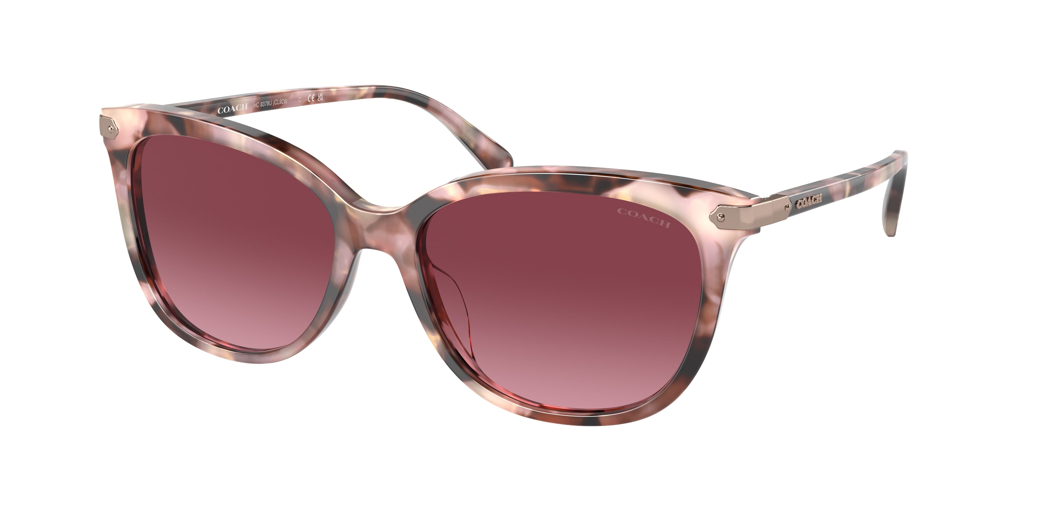 Coach CL926 HC8378U Cat Eye Sunglasses  55288H-Rose Pearl Tortoise 57-145-17 - Color Map Pink