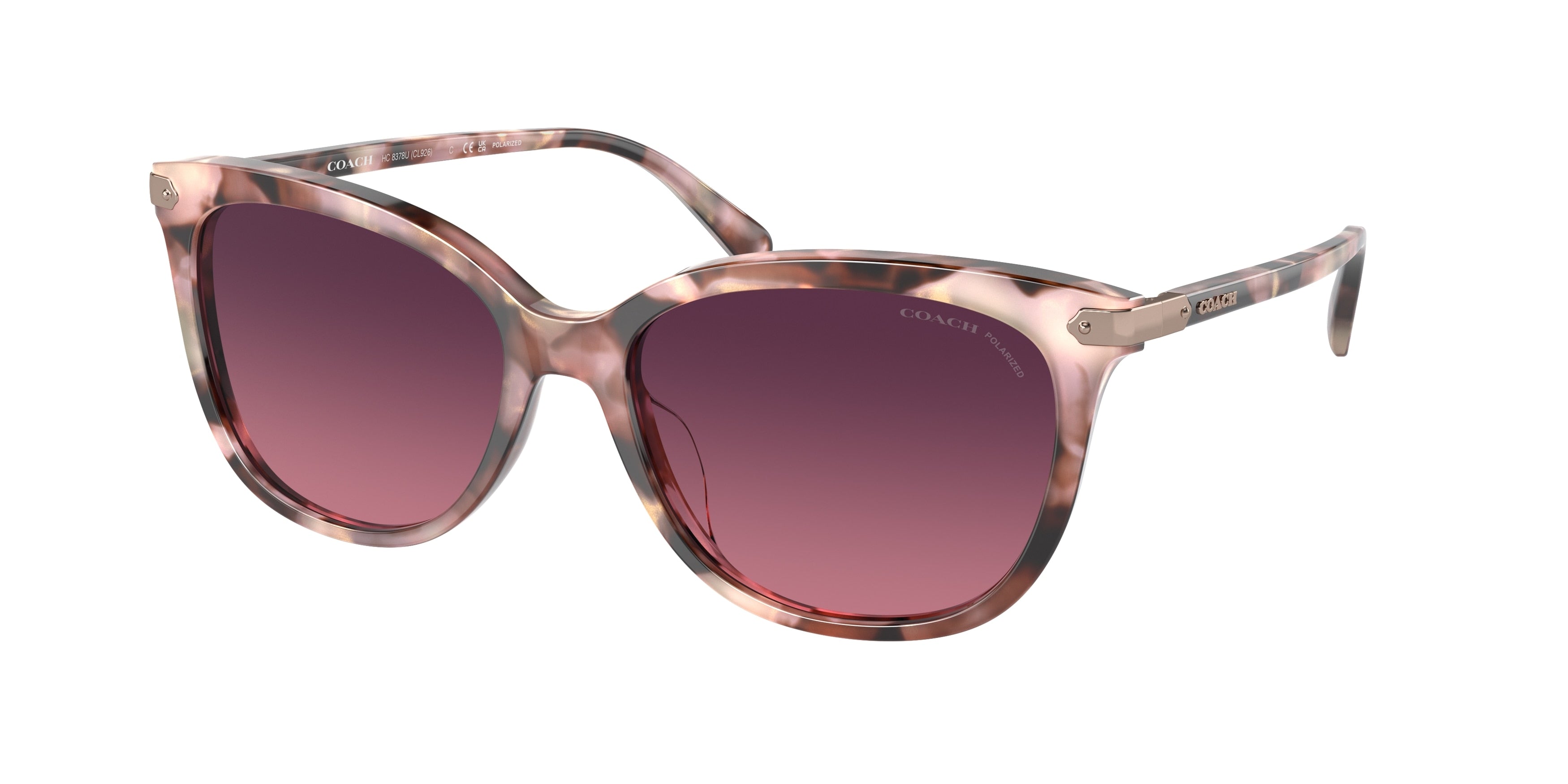 Coach CL926 HC8378U Cat Eye Sunglasses  5528F4-Rose Pearl Tortoise 57-145-17 - Color Map Pink