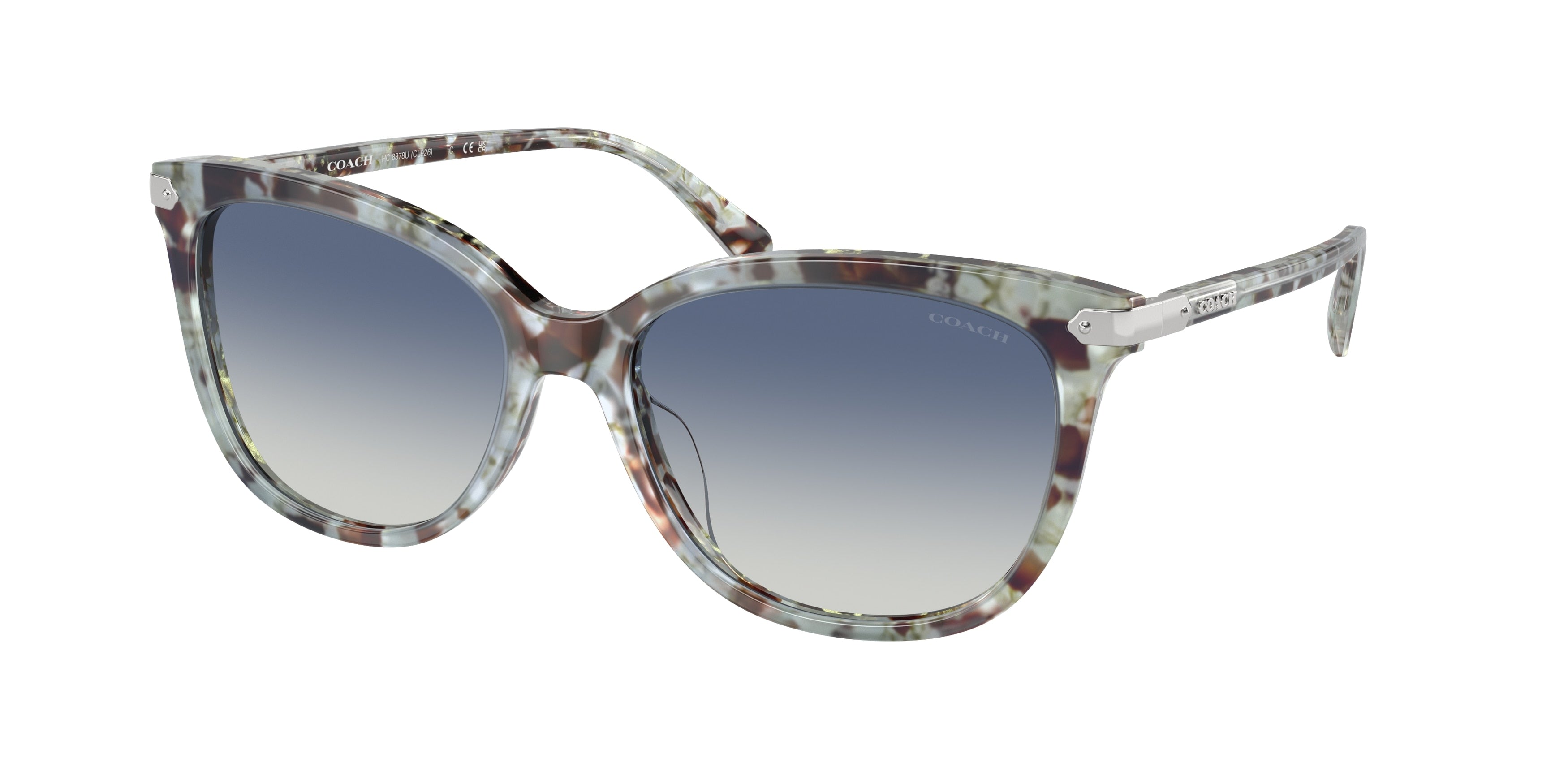 Coach CL926 HC8378U Cat Eye Sunglasses  57784L-Seaglass Tortoise 57-145-17 - Color Map Green