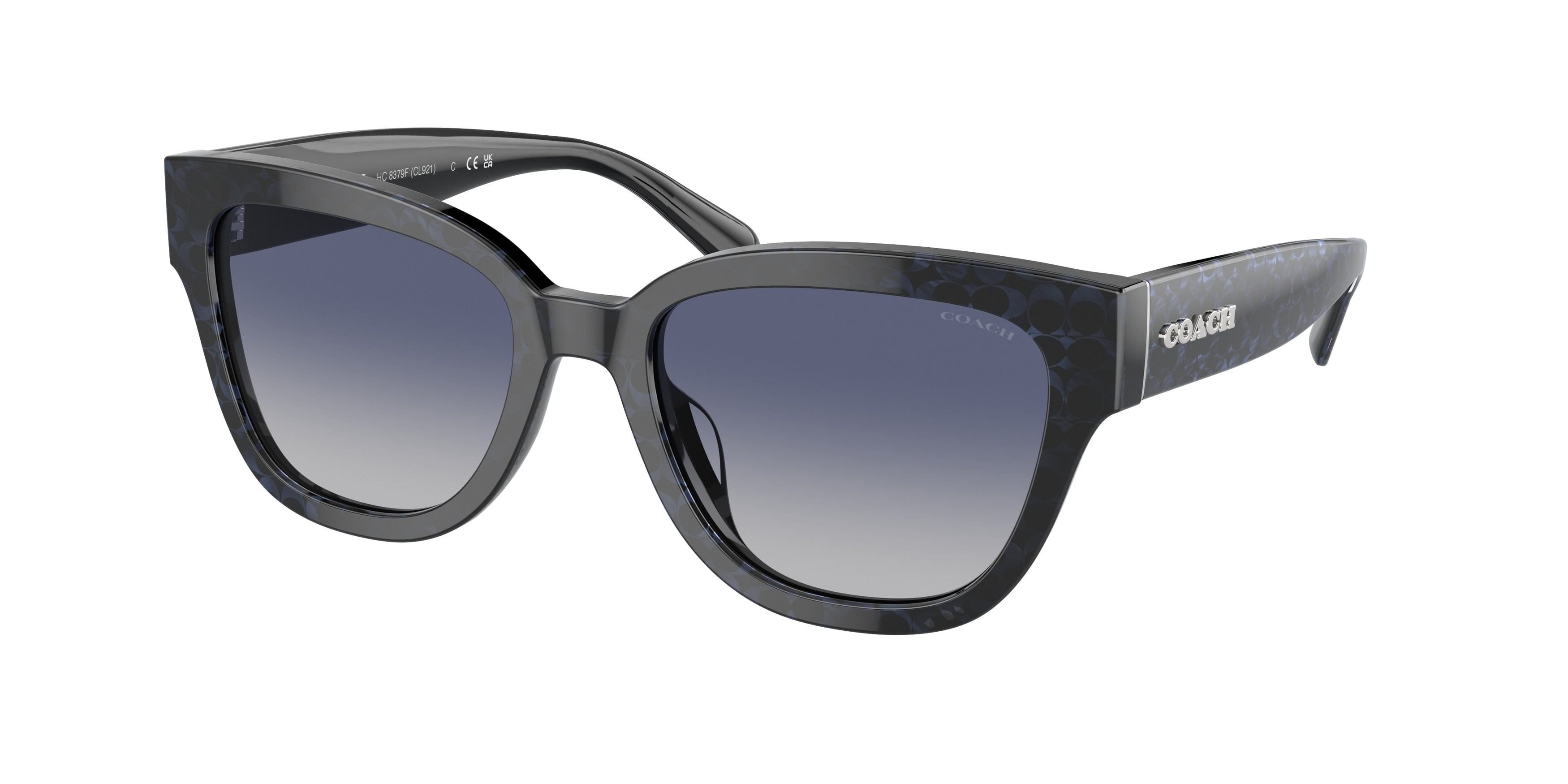 Coach CL921 HC8379F Butterfly Sunglasses  57654L-Sapphire Pearl Signature C 57-145-18 - Color Map Blue