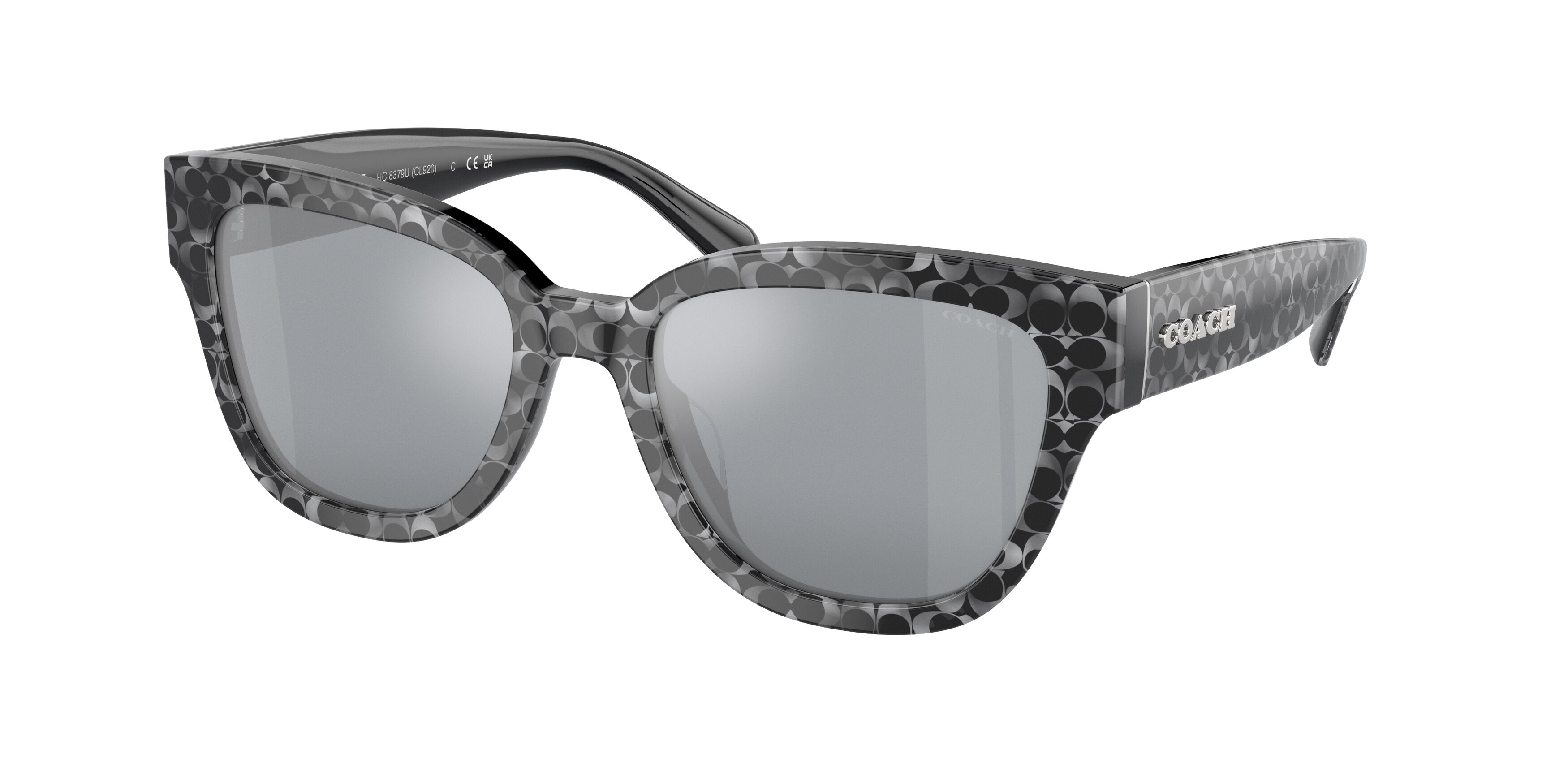 Coach CL920 HC8379U Butterfly Sunglasses  55201U-Grey Pearl Signature C 54-140-19 - Color Map Grey