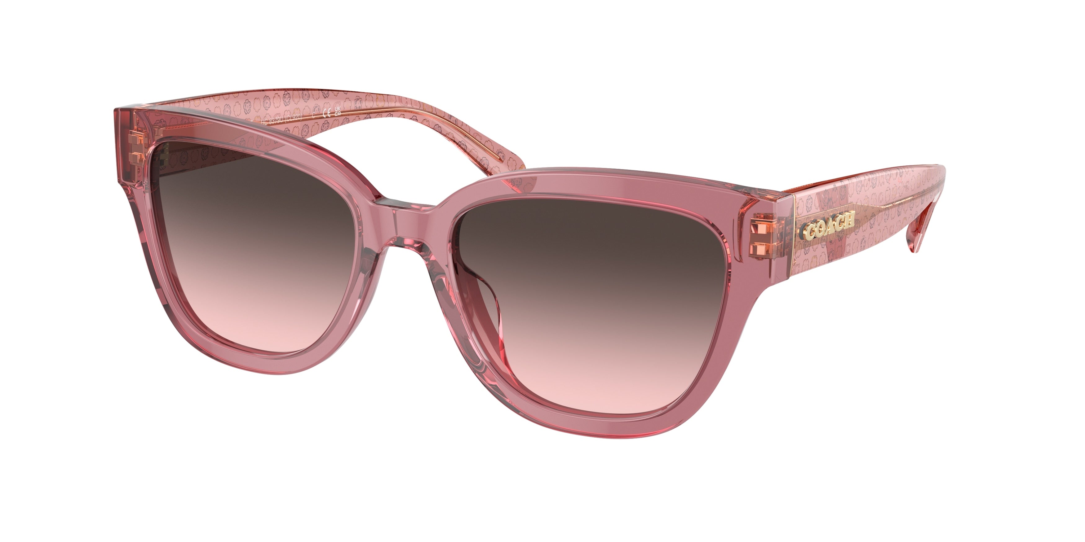 Coach CL920 HC8379U Butterfly Sunglasses  580046-Transparent Berry 54-140-19 - Color Map Red