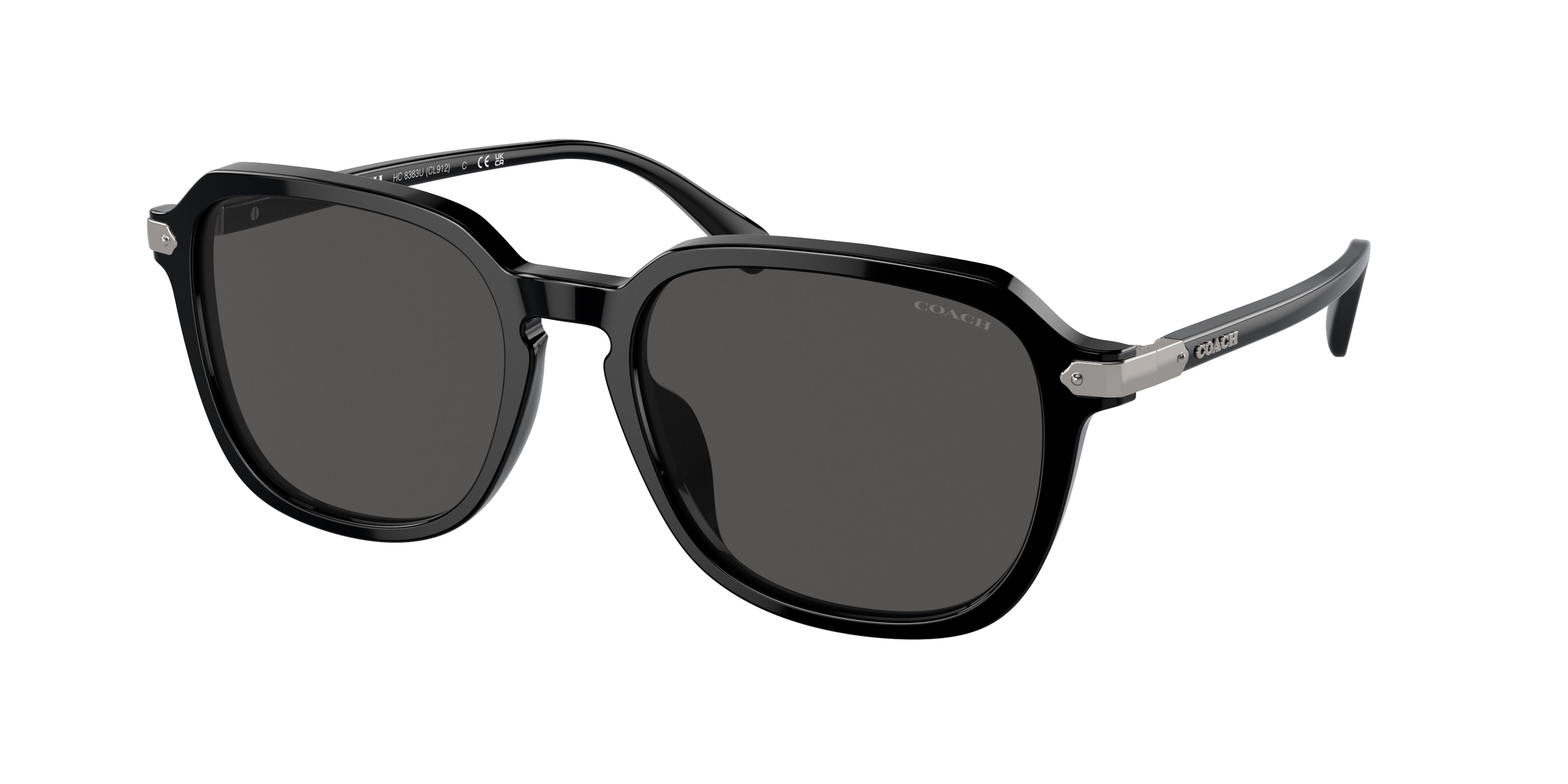 Coach CL912 HC8383U Square Sunglasses  500287-Black 55-145-18 - Color Map Black