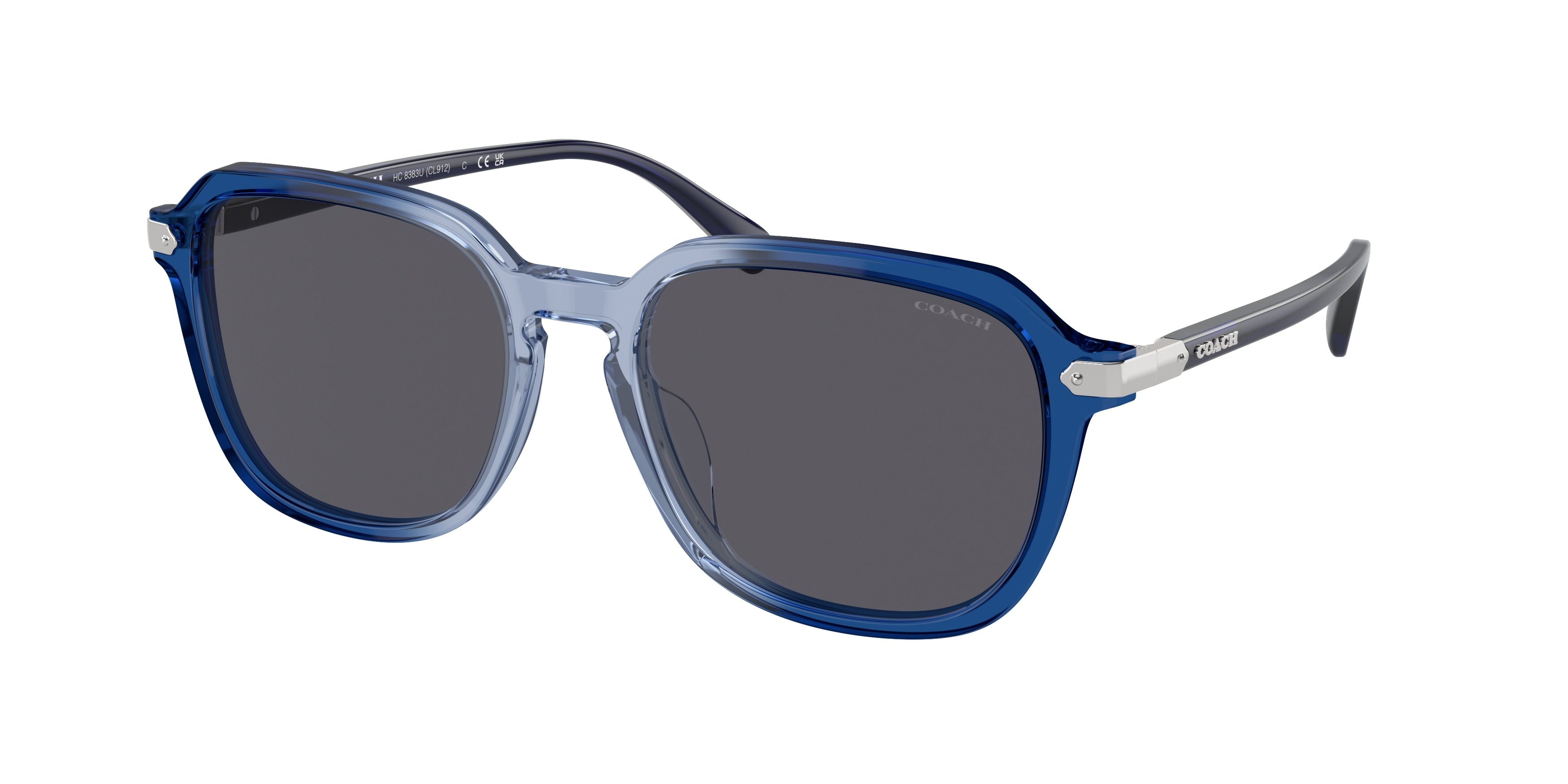 Coach CL912 HC8383U Square Sunglasses  579587-Transparent Blue Gradient 55-145-18 - Color Map Blue
