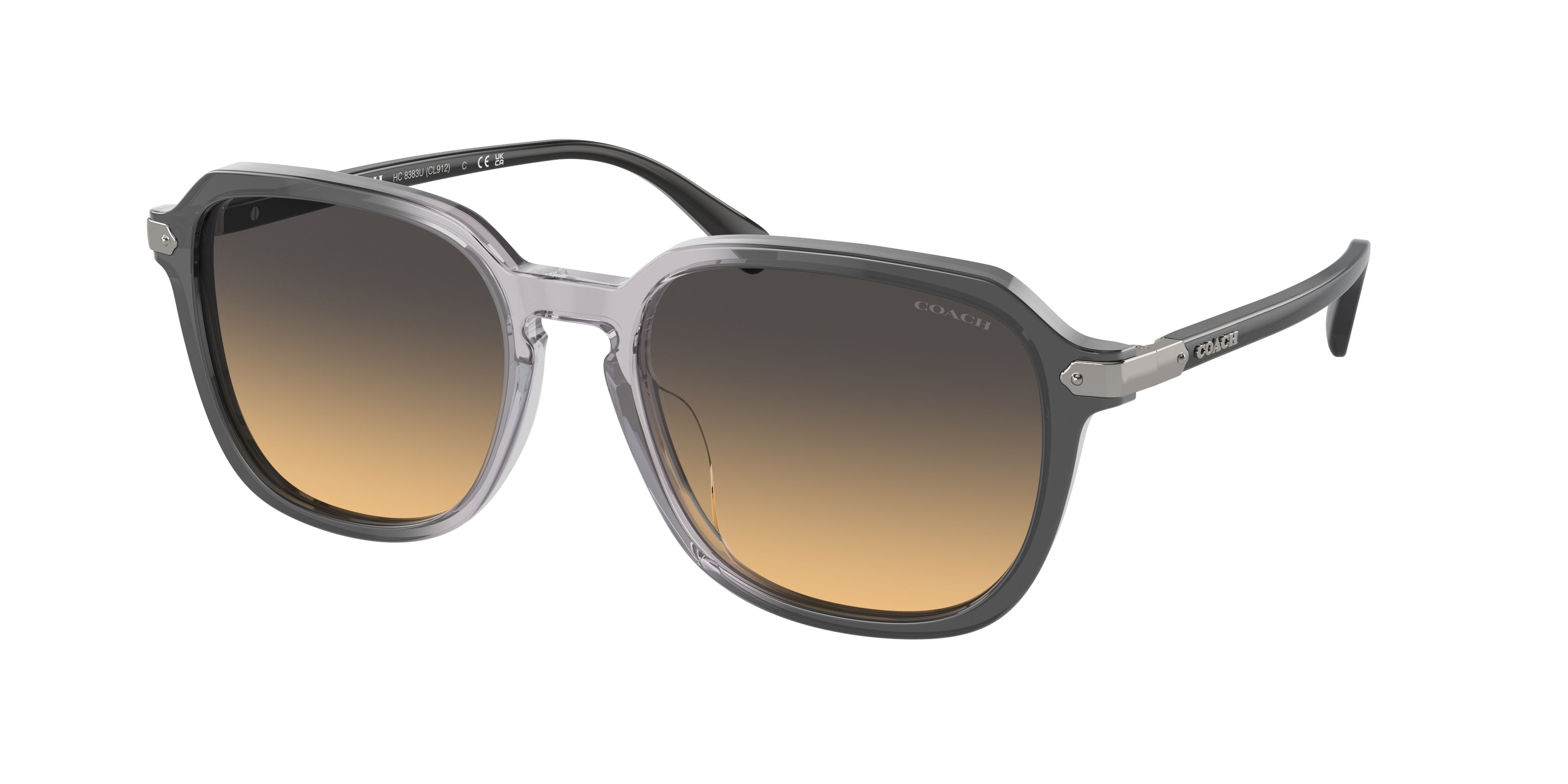 Coach CL912 HC8383U Square Sunglasses  5796L7-Transparent Grey Gradient 55-145-18 - Color Map Grey