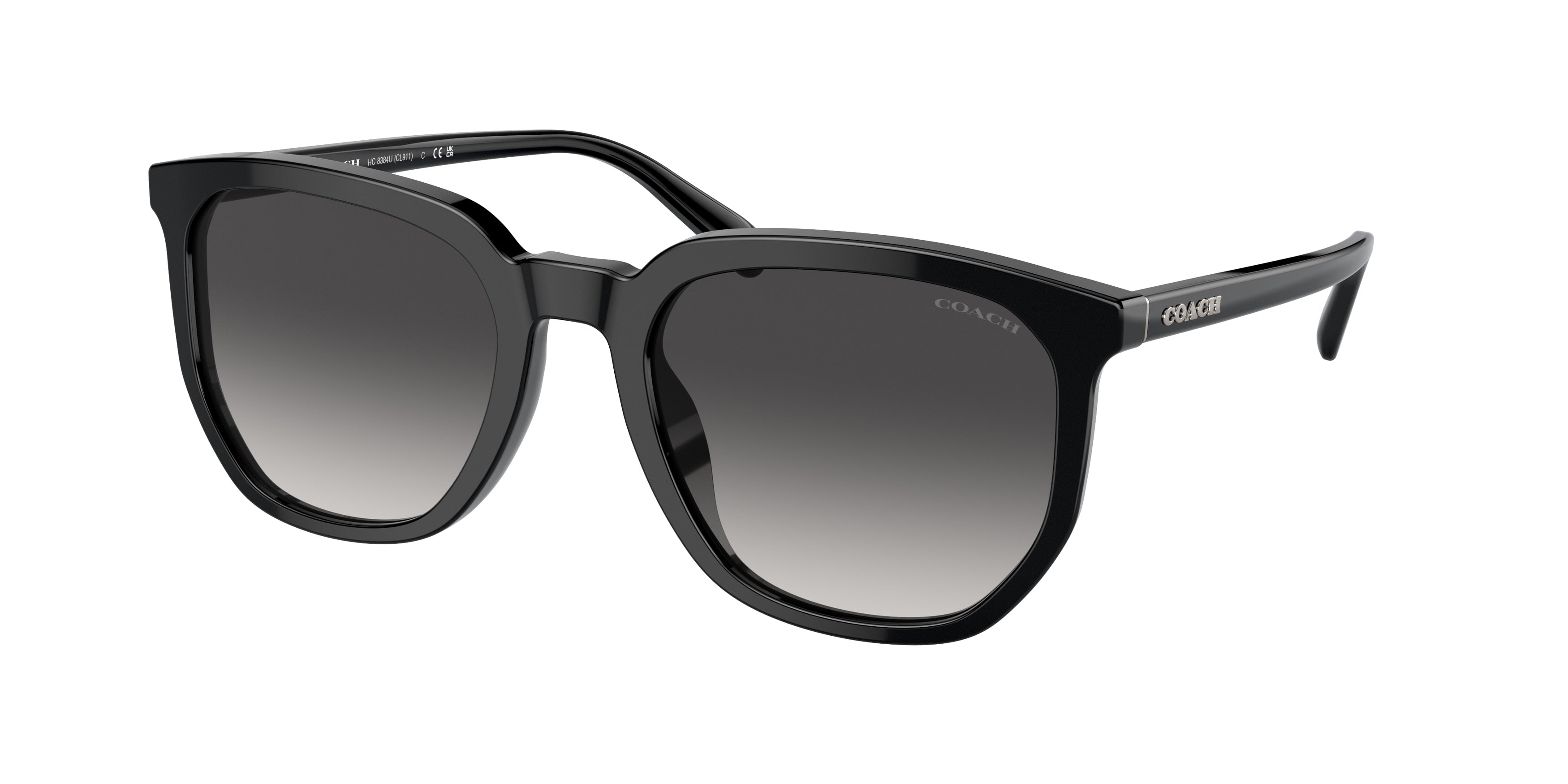 Coach CL911 HC8384U Irregular Sunglasses  50028G-Black 55-145-21 - Color Map Black