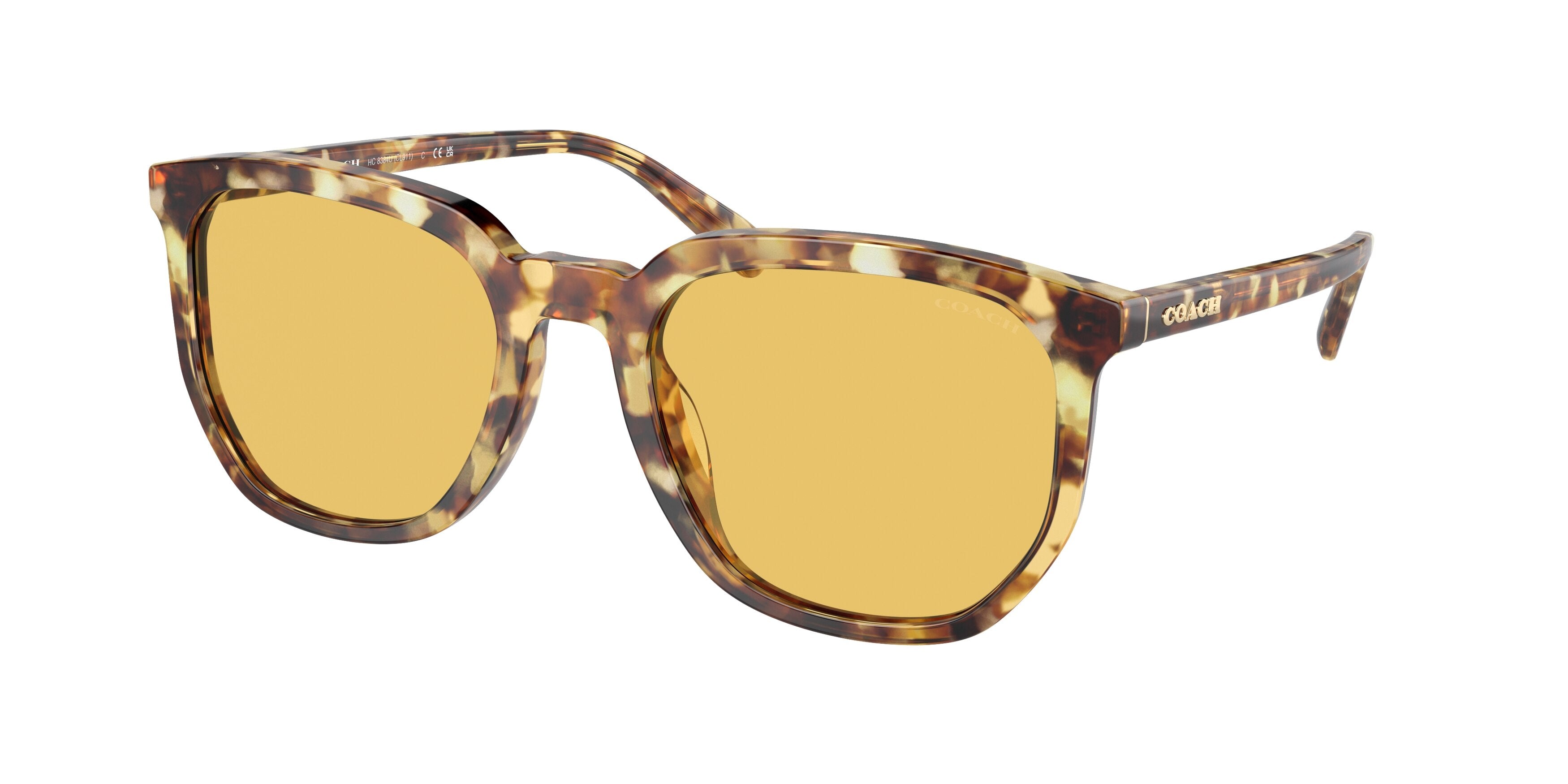 Coach CL911 HC8384U Irregular Sunglasses  504585-Honey Tortoise 55-145-21 - Color Map Tortoise