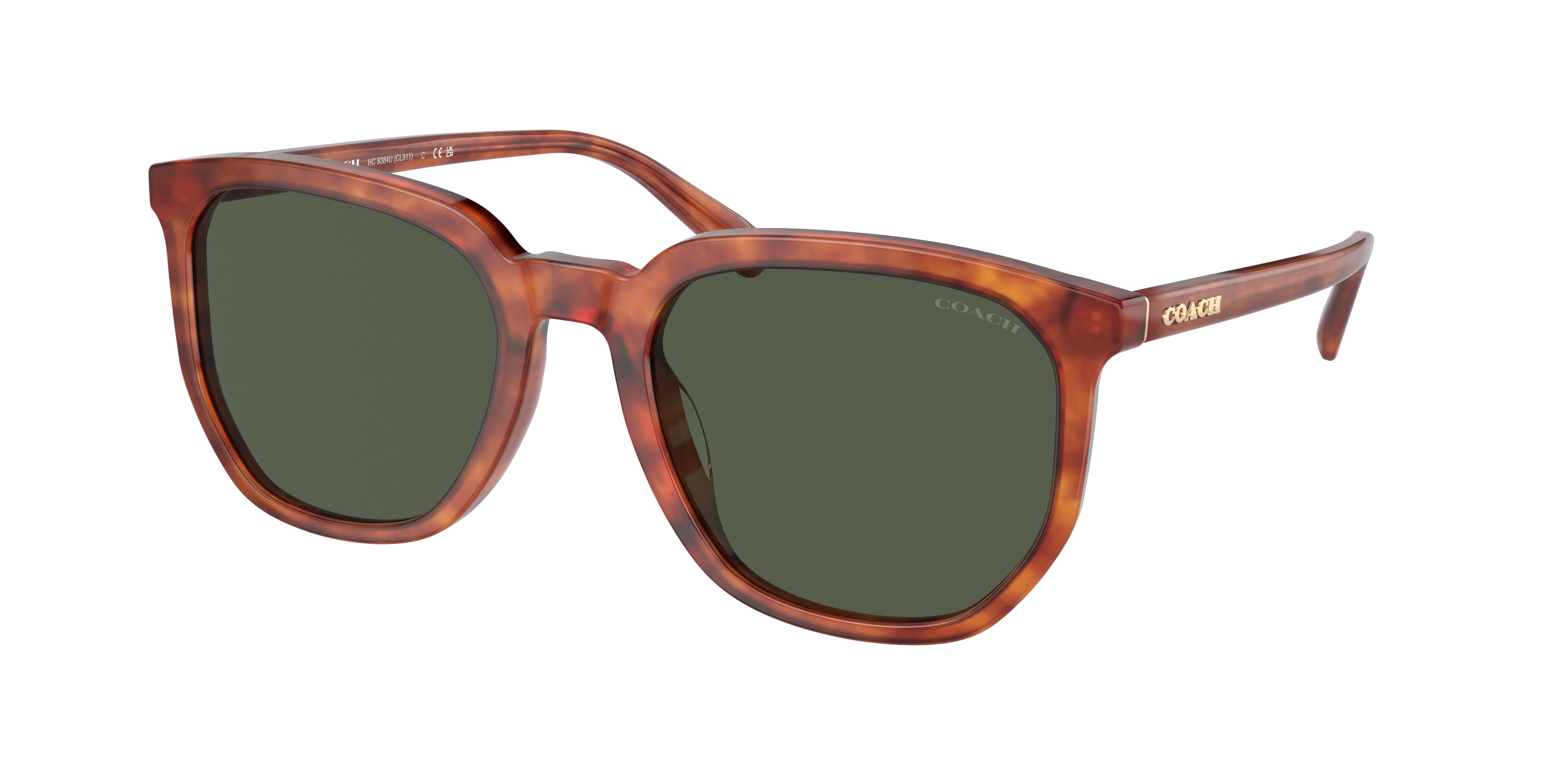 Coach CL911 HC8384U Irregular Sunglasses  577482-Caramel Tortoise 55-145-21 - Color Map Tortoise