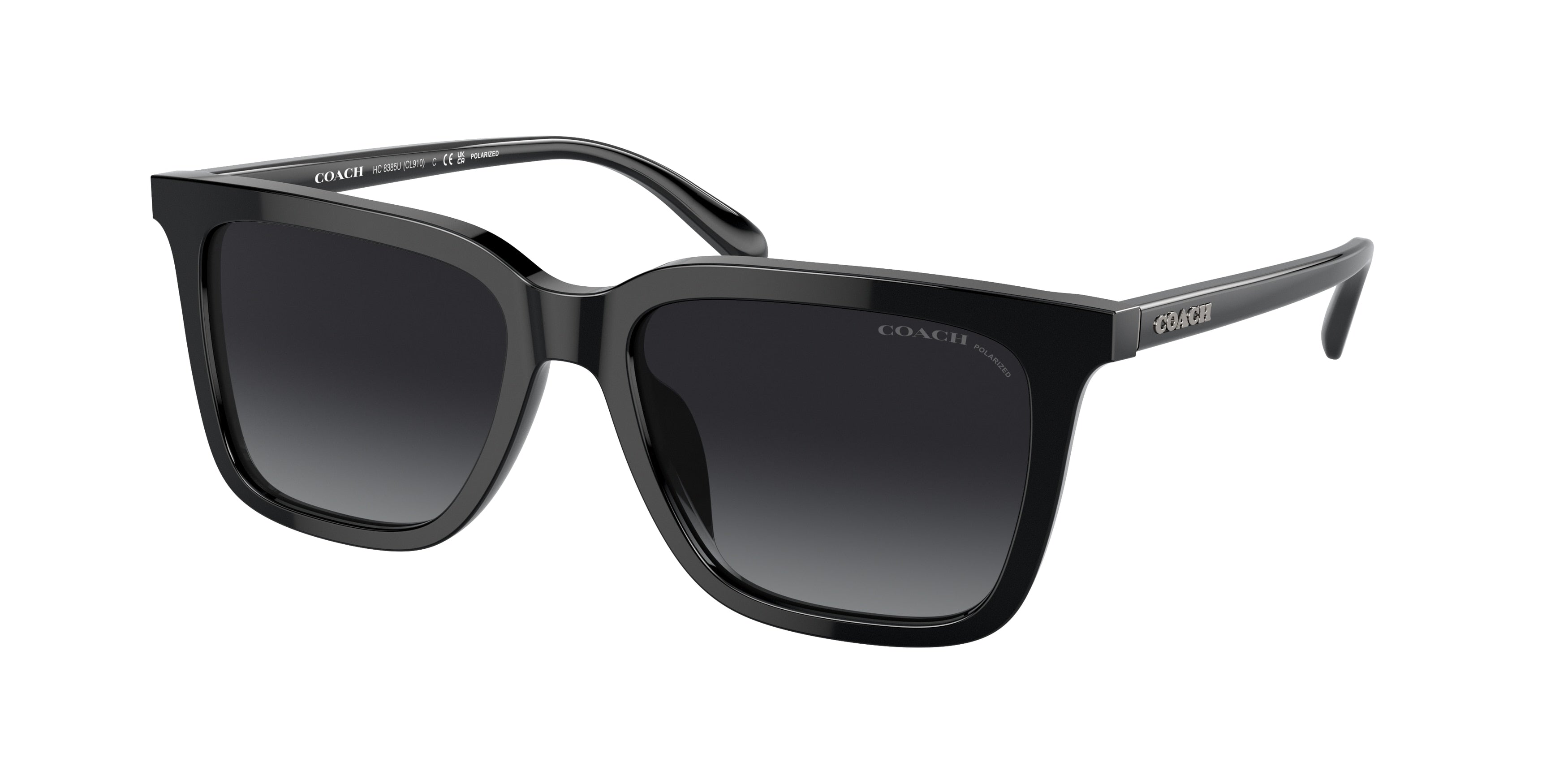 Coach CL910 HC8385U Square Sunglasses  5002T3-Black 54-145-17 - Color Map Black