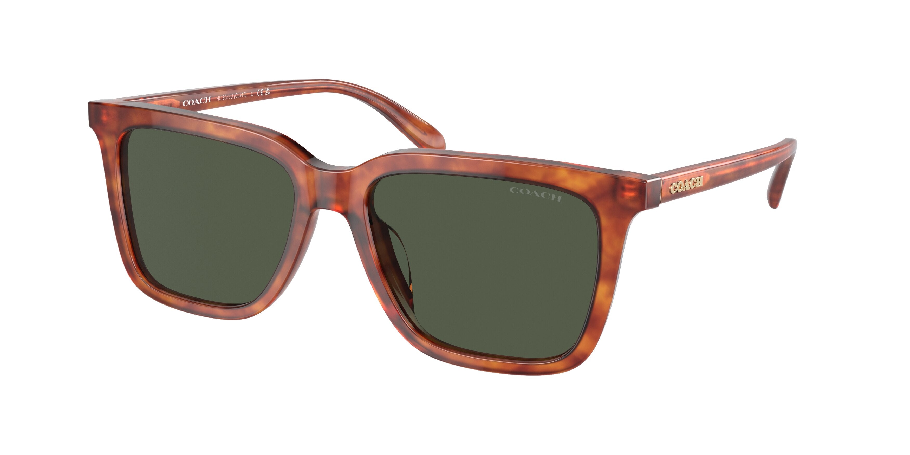 Coach CL910 HC8385U Square Sunglasses  577482-Caramel Tortoise 54-145-17 - Color Map Tortoise