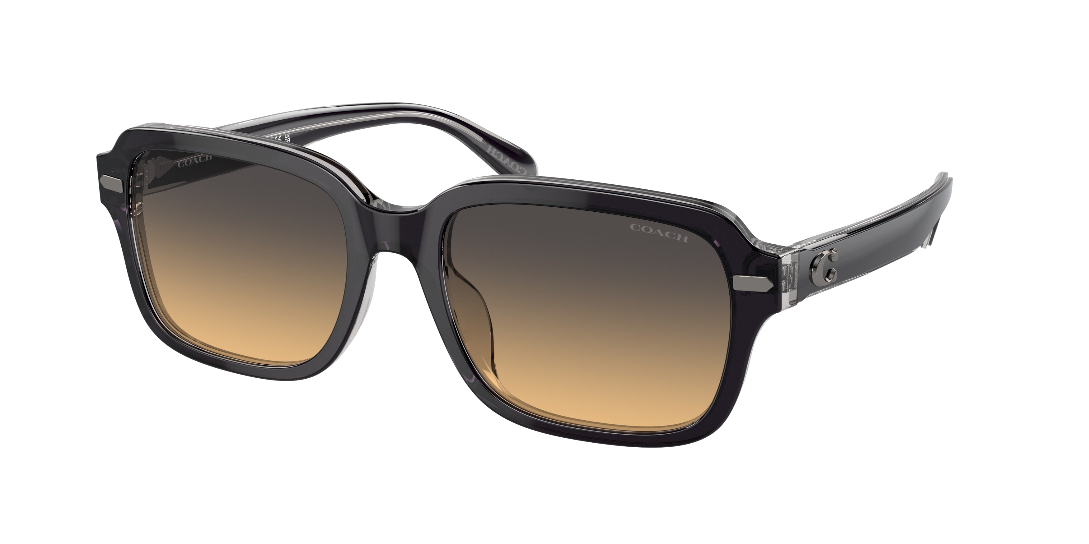 Coach CL914 HC8388U Square Sunglasses  5745L7-Dark Grey/Light Grey 56-145-19 - Color Map Grey