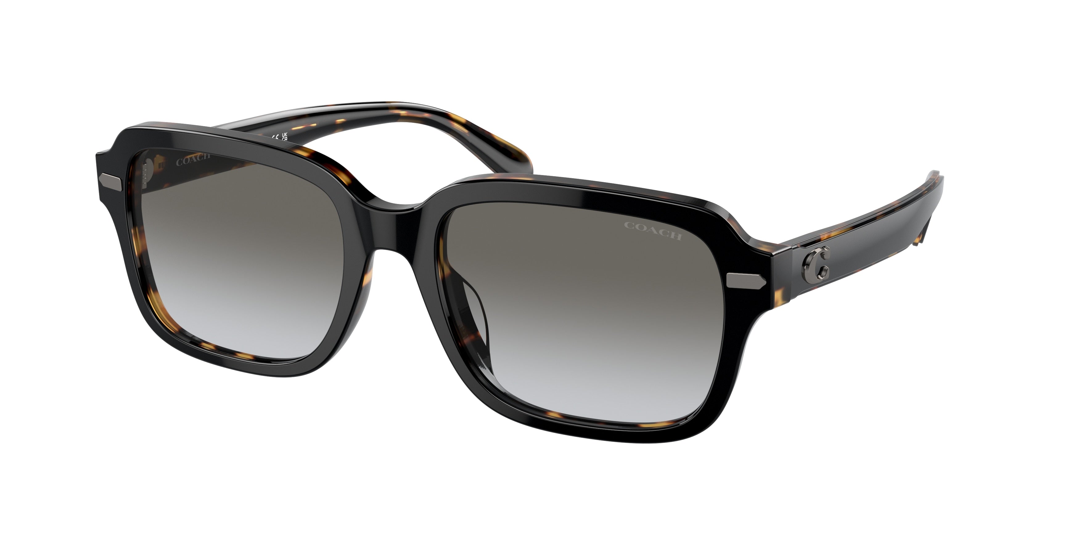 Coach CL914 HC8388U Square Sunglasses  57993C-Black/Dark Tortoise 56-145-19 - Color Map Black