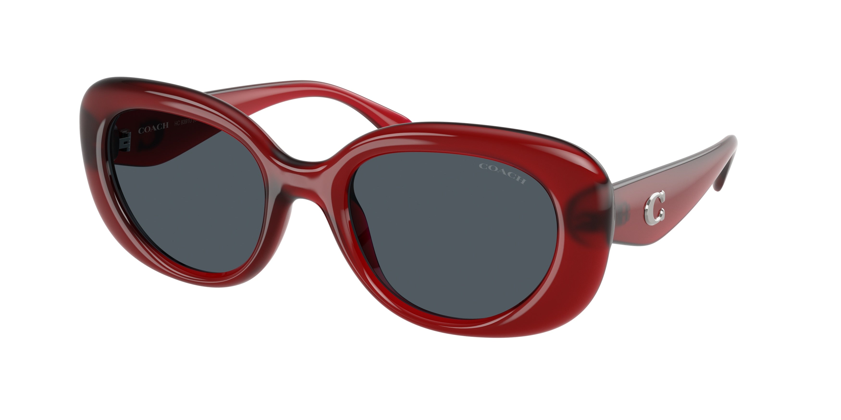 Coach CR609 HC8391U Oval Sunglasses  586287-Milky Merlot 53-140-21 - Color Map Red