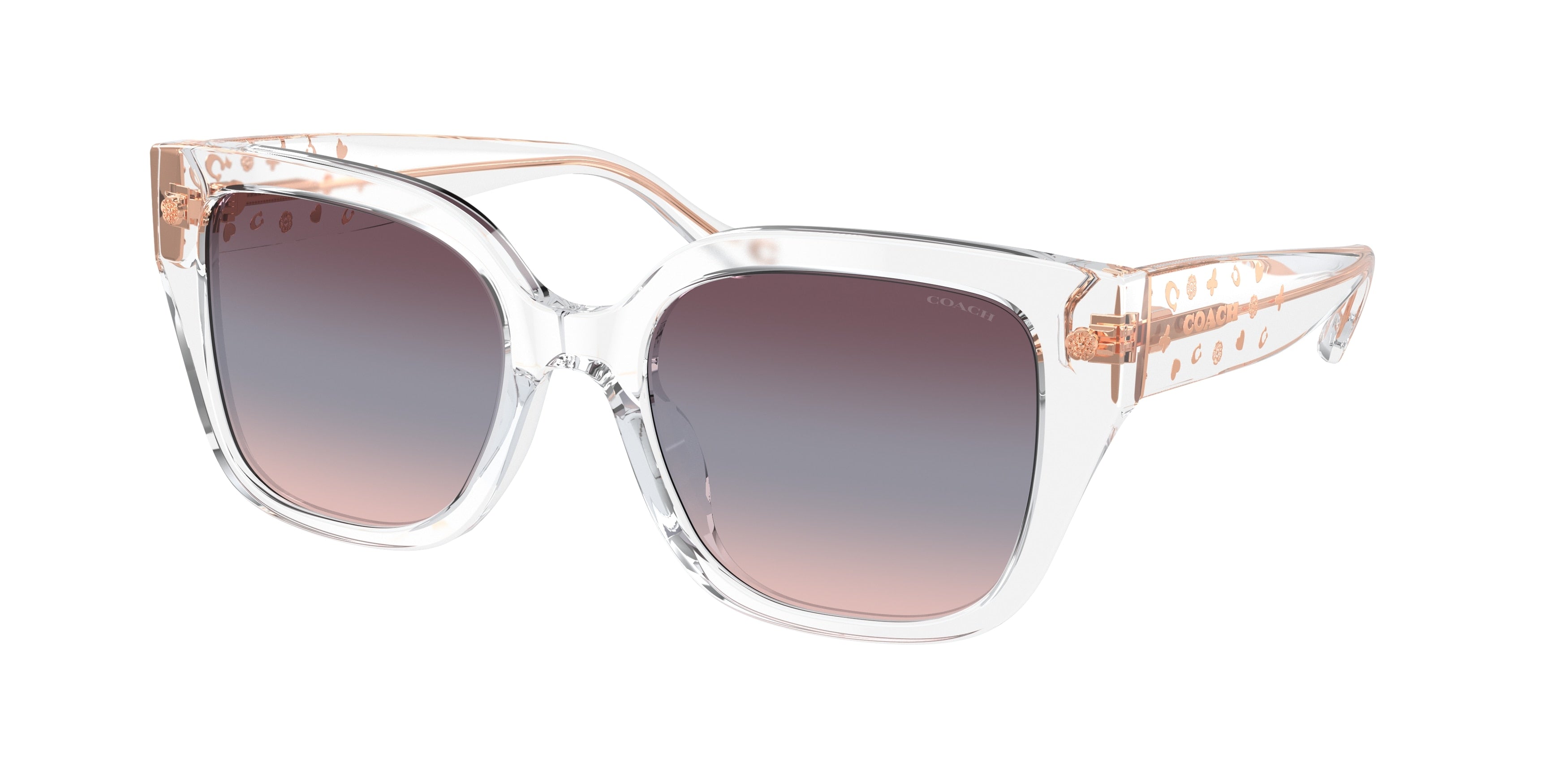 Coach CR611 HC8392U Square Sunglasses  51110J-Transparent Clear 53-140-20 - Color Map Transparent