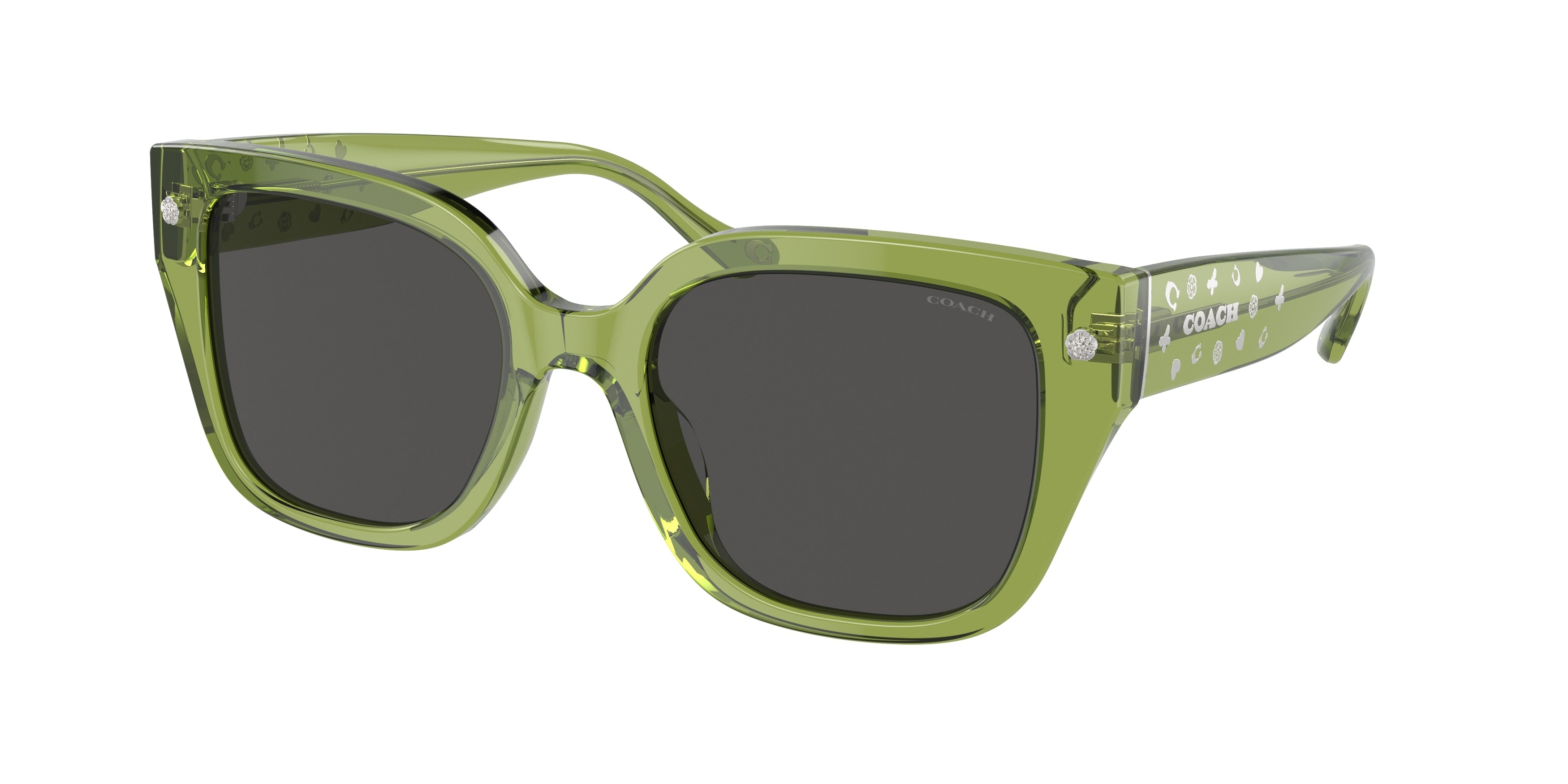 Coach CR611 HC8392U Square Sunglasses  581087-Transparent Key Lime 53-140-20 - Color Map Green