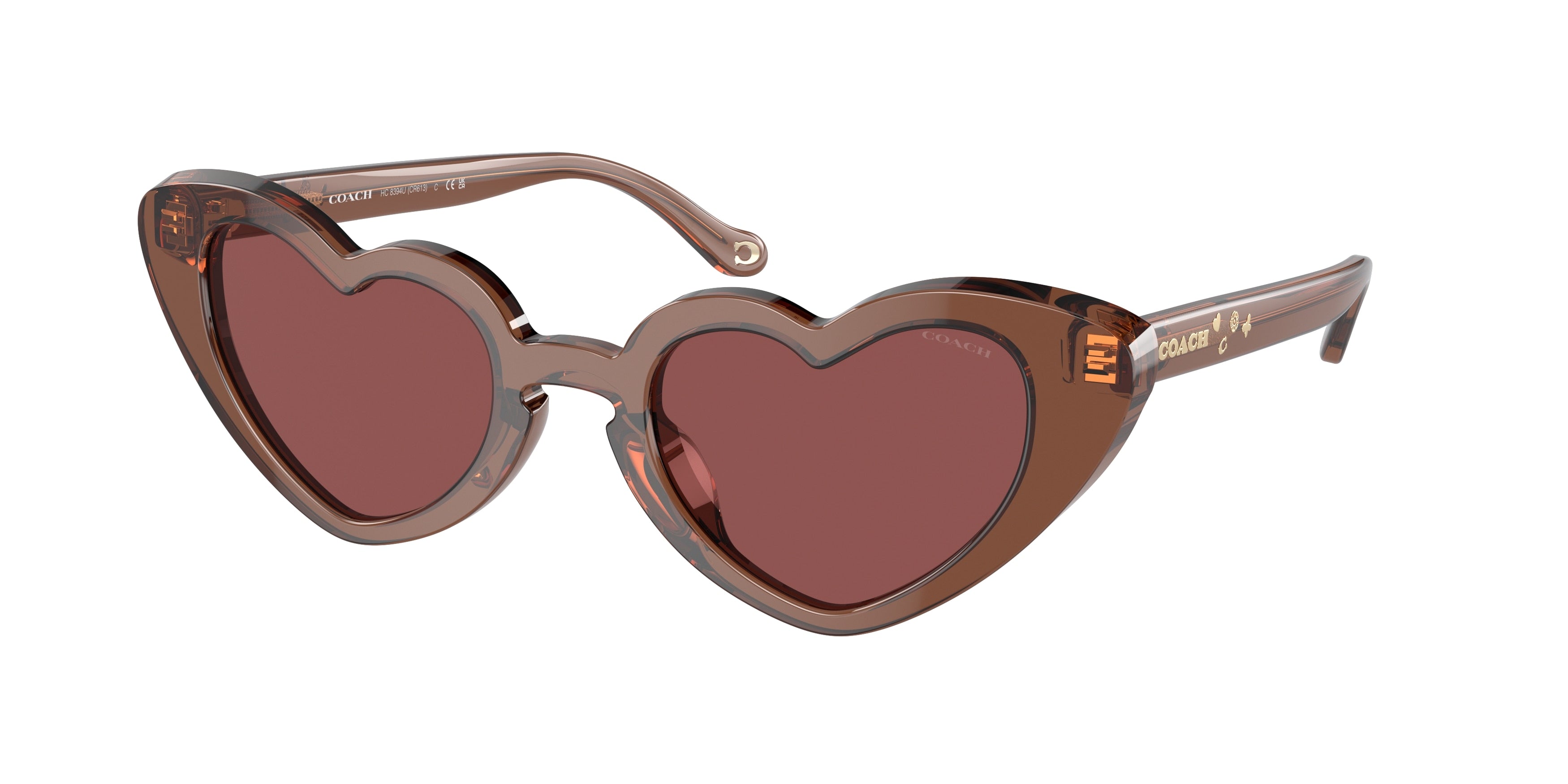 Coach CR613 HC8394U Irregular Sunglasses  581175-Transparent Brown 51-140-22 - Color Map Brown