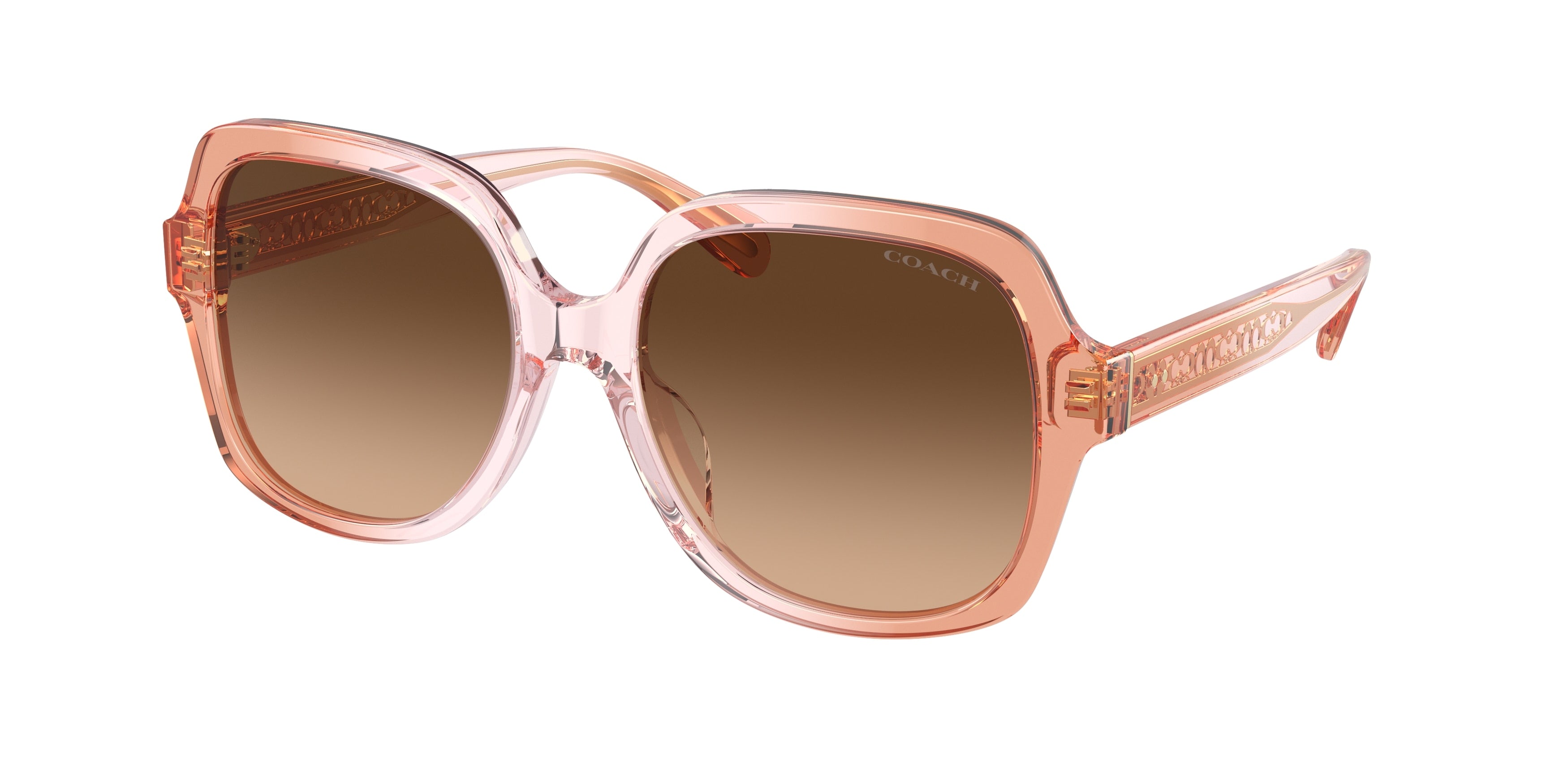 Coach CR962 HC8395F Square Sunglasses  581274-Saddle/Dusty Rose Gradient 56-145-16 - Color Map Brown