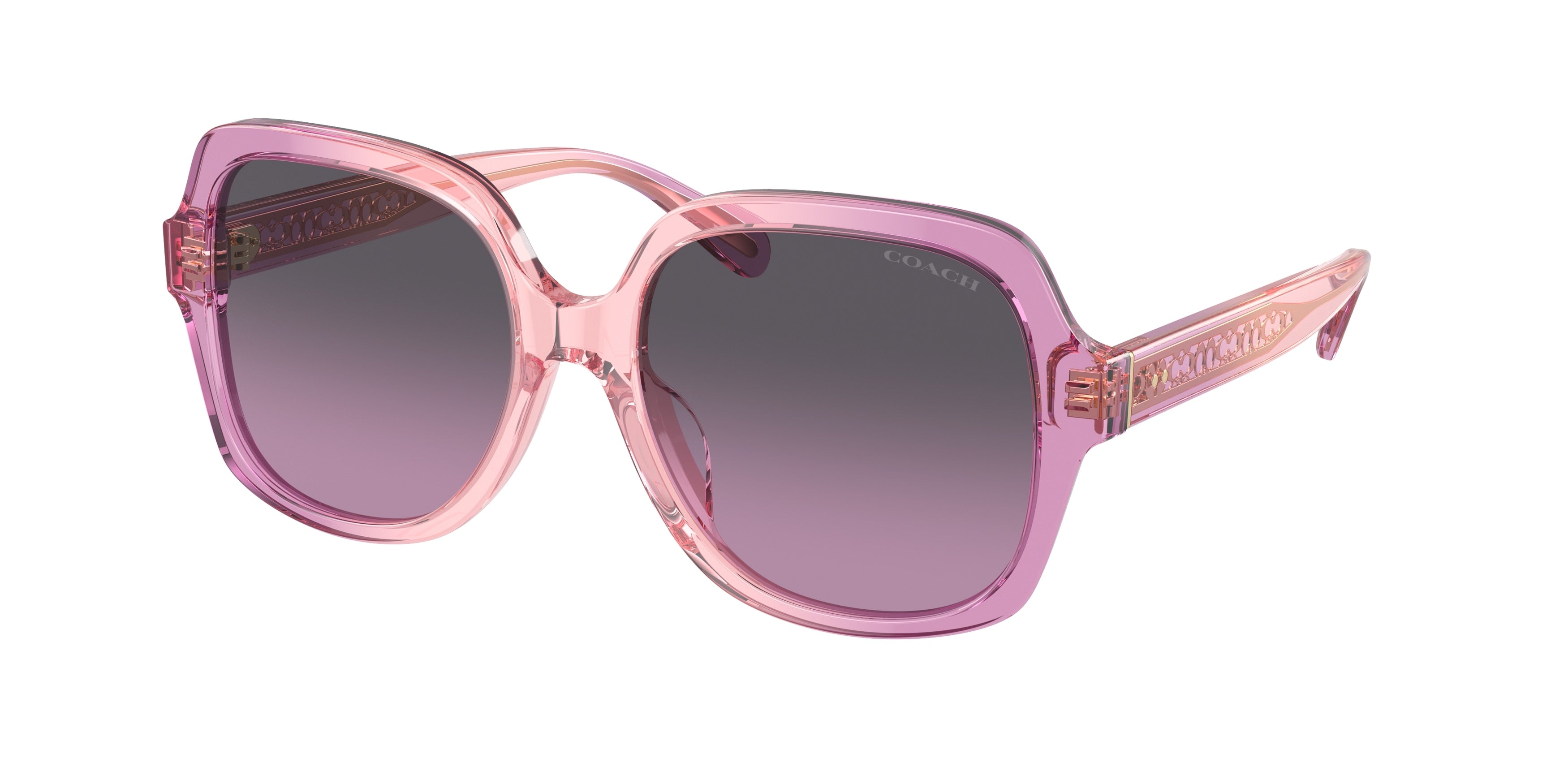 Coach CR962 HC8395F Square Sunglasses  581390-Amethyst/Pink Gradient 56-145-16 - Color Map Pink