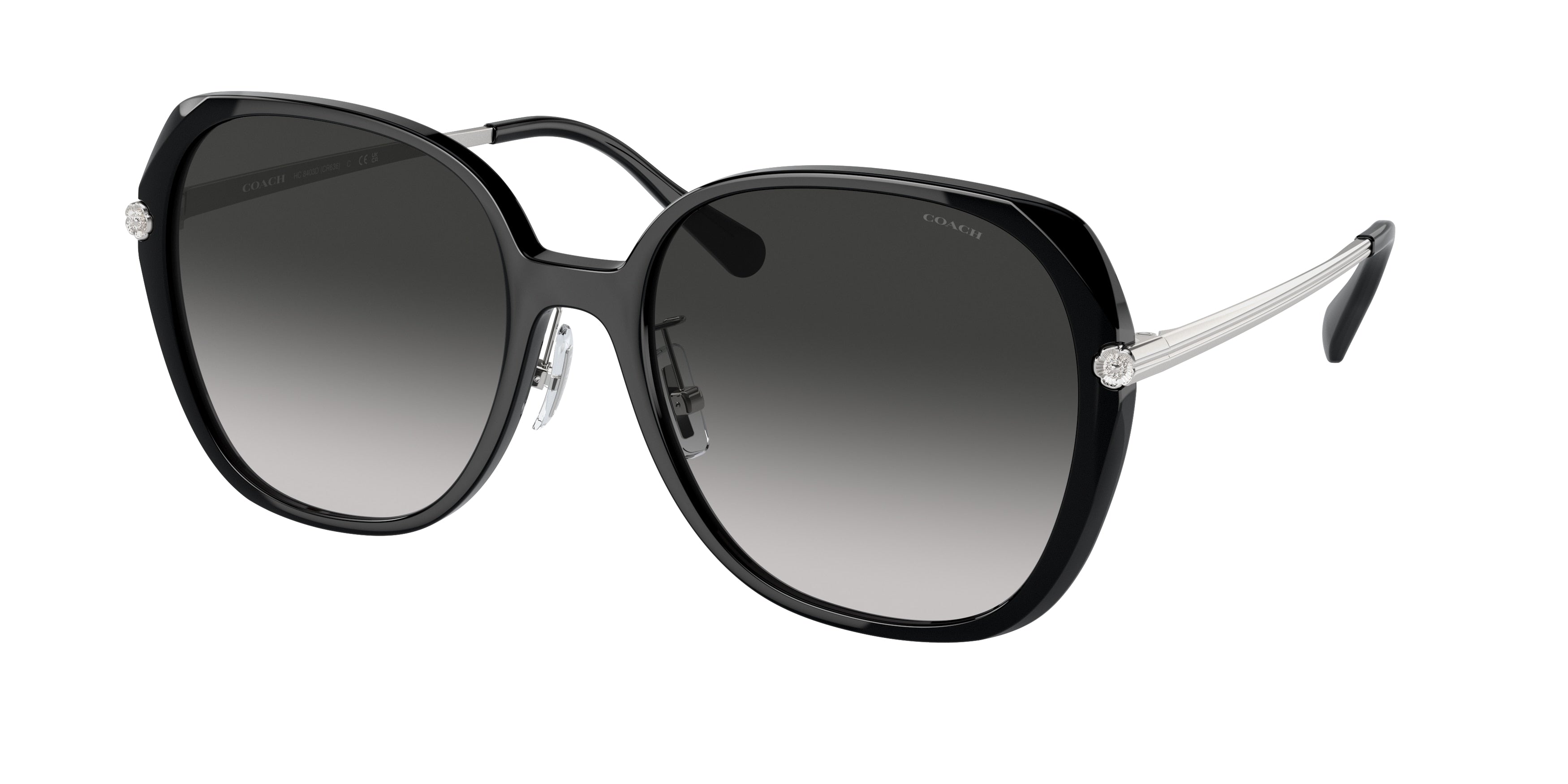 Coach CR636 HC8403D Square Sunglasses  50023C-Black 59-150-19 - Color Map Black