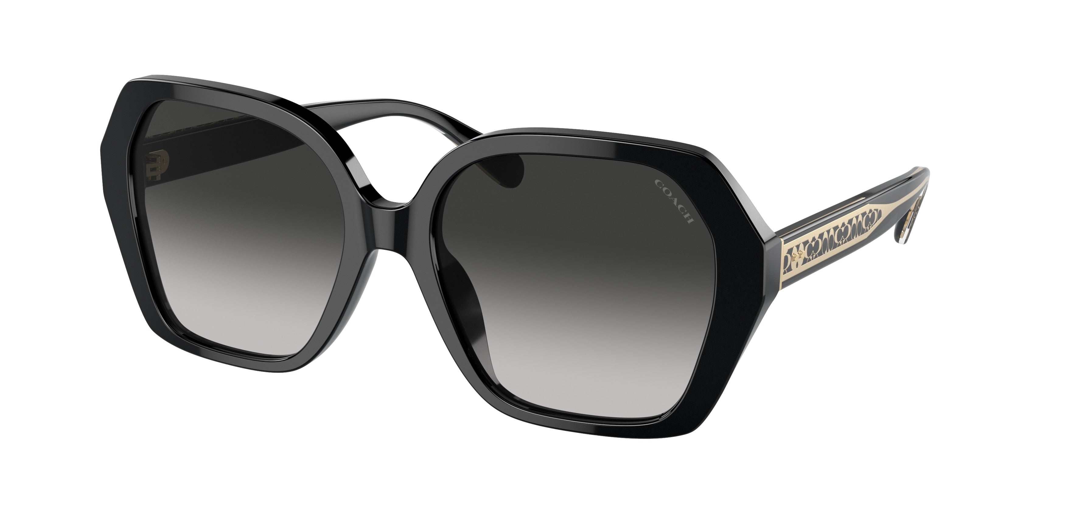 Coach CR615 HC8404U Irregular Sunglasses  50023C-Black 56-140-18 - Color Map Black