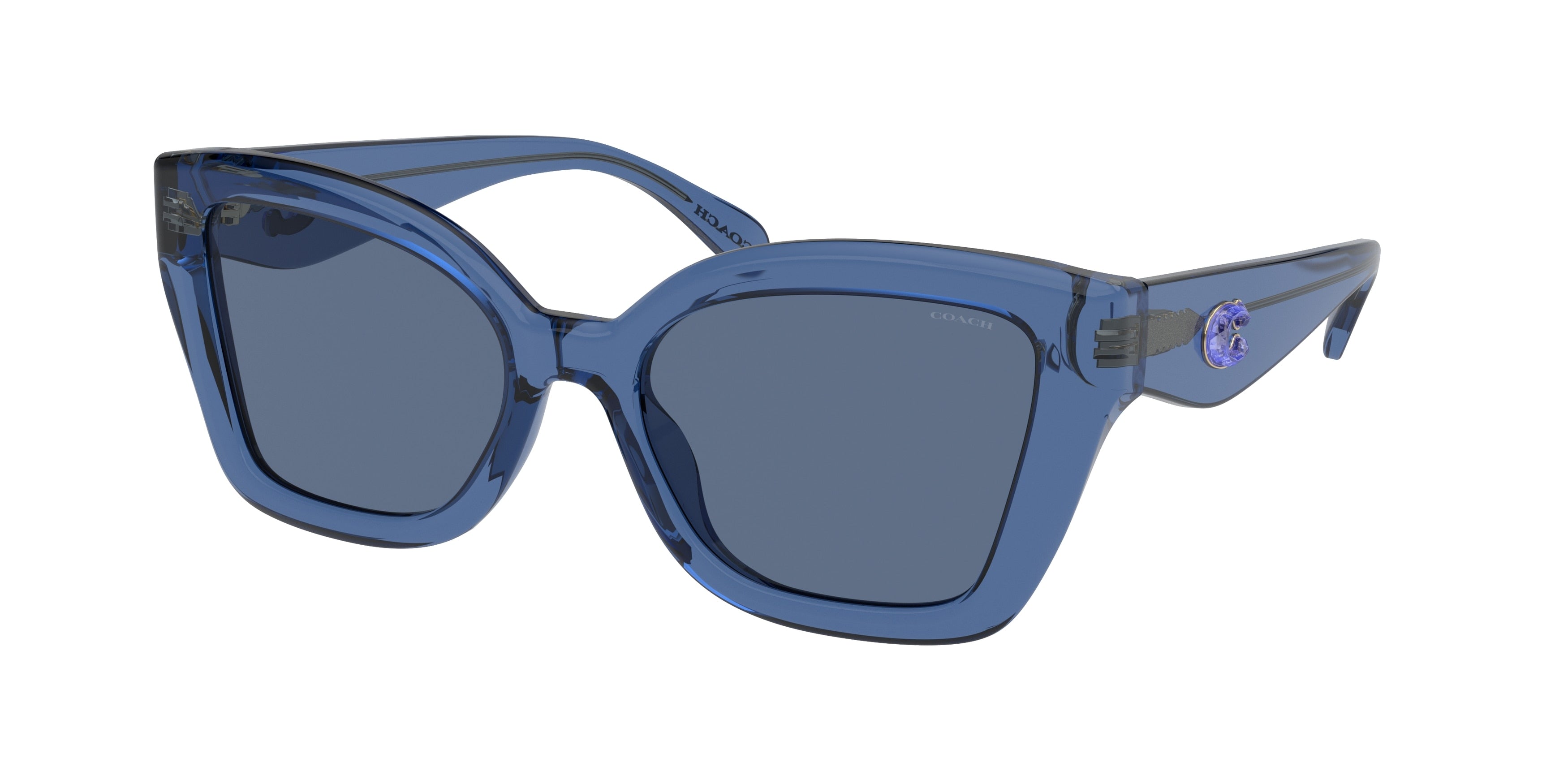 Coach CS544 HC8405U Cat Eye Sunglasses  583180-Transparent Blue 54-140-18 - Color Map Blue
