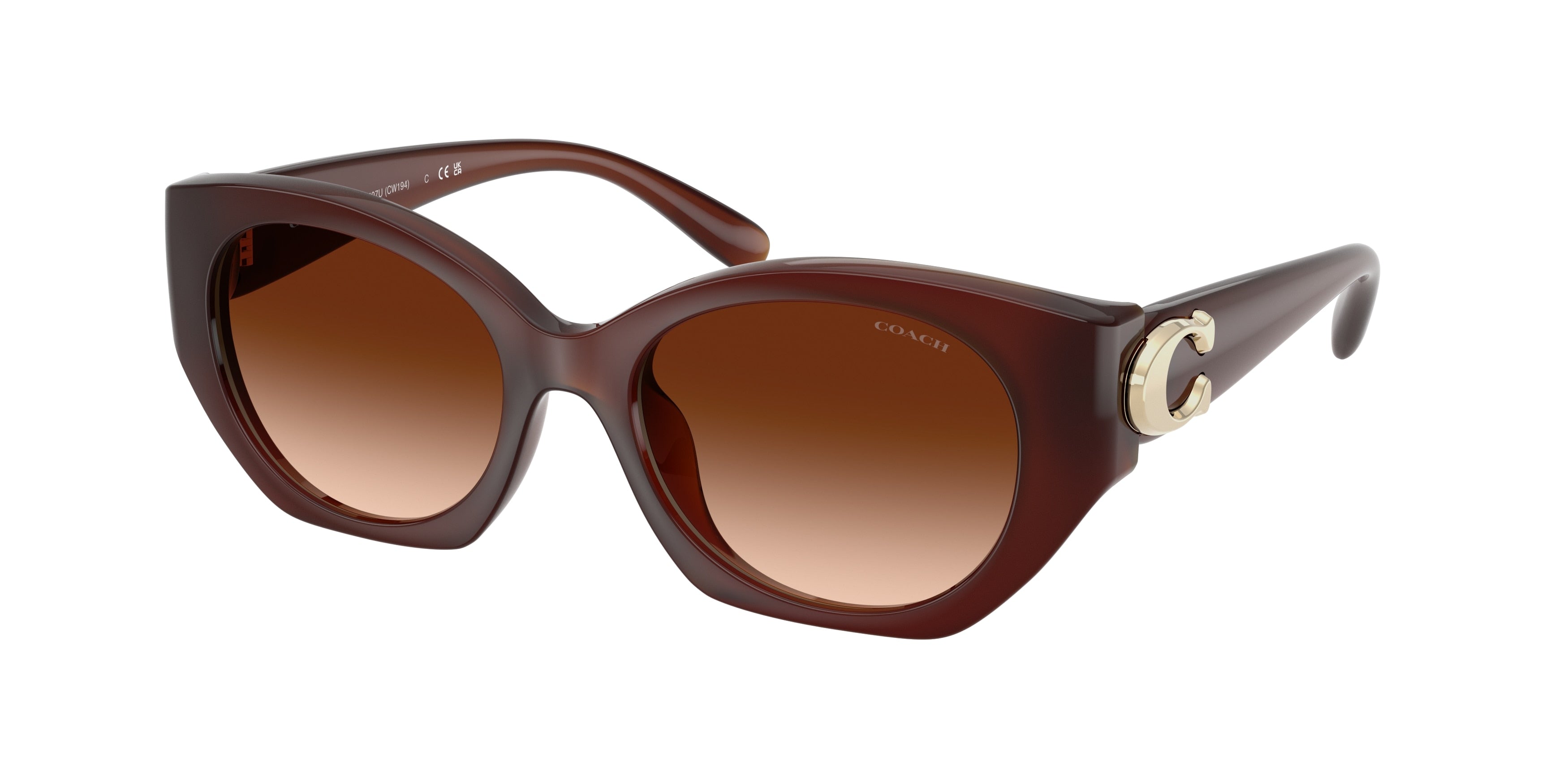 Coach CW194 HC8407U Oval Sunglasses  584174-Milky Hazelnut 52-140-18 - Color Map Brown