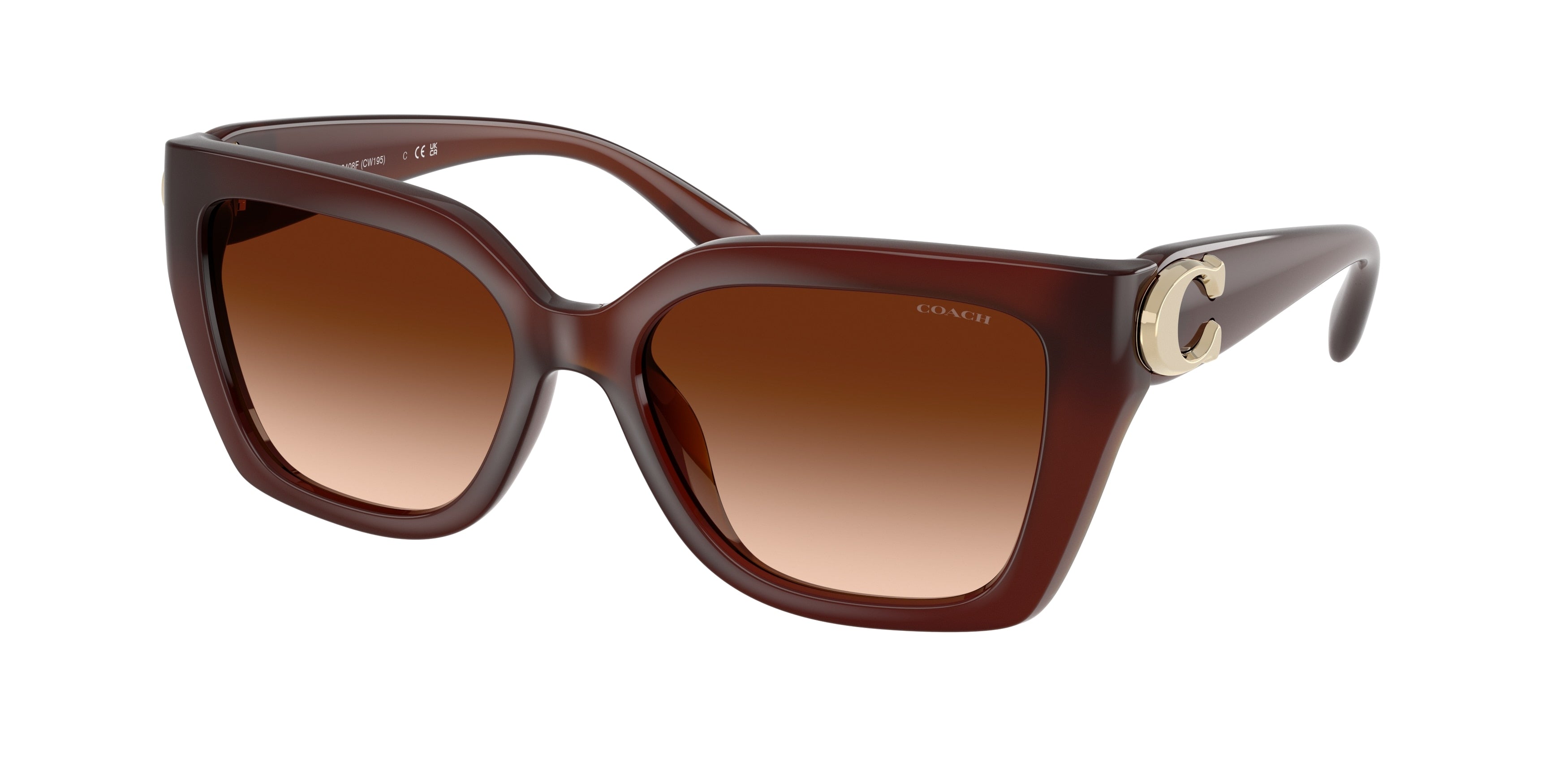 Coach CW202 HC8408F Square Sunglasses  584174-Milky Hazelnut 57-145-16 - Color Map Brown