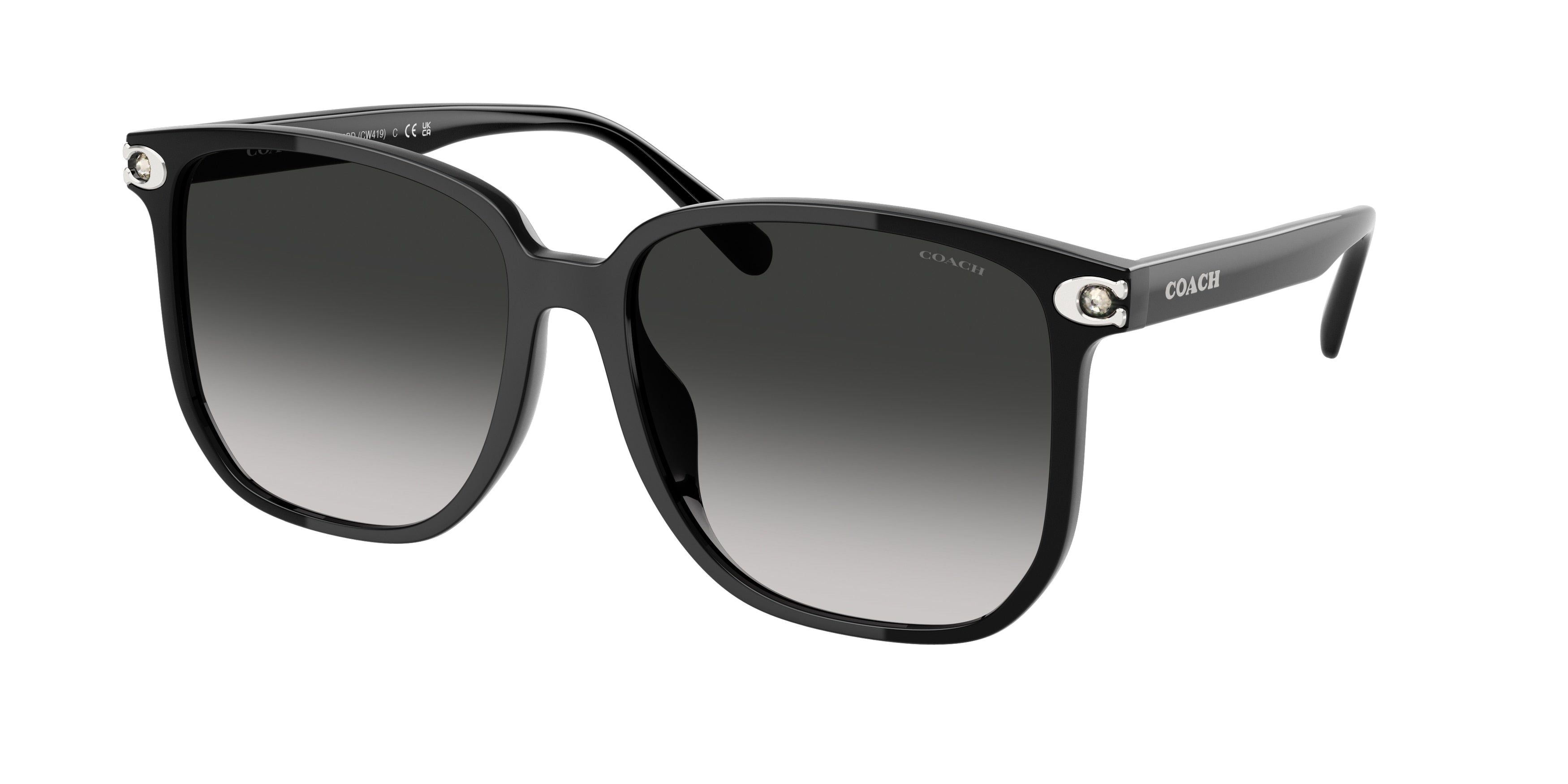 Coach CW419 HC8413BD Square Sunglasses  50023C-Black 58-150-16 - Color Map Black