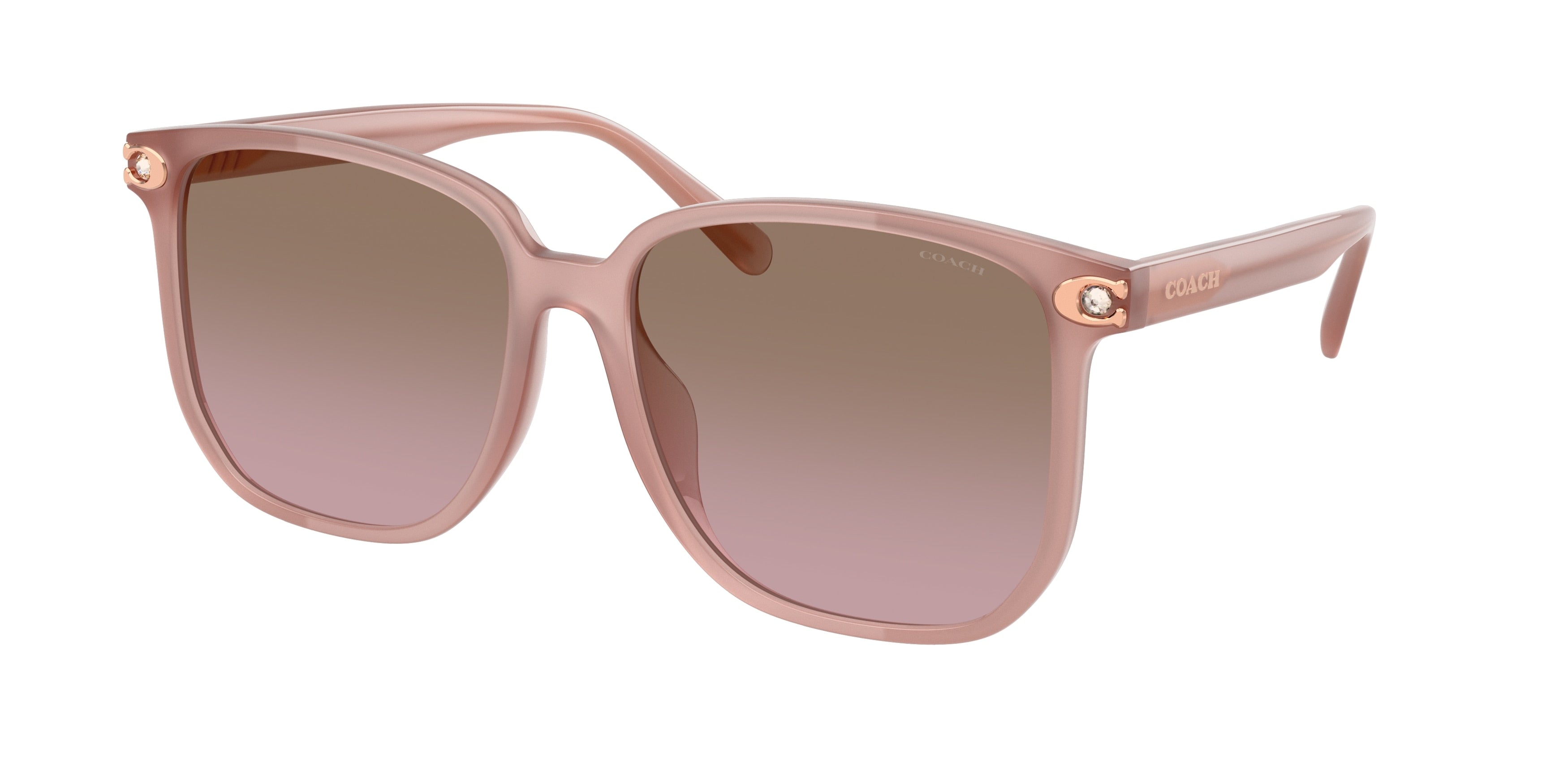 Coach CW419 HC8413BD Square Sunglasses  583914-Milky Buff 58-150-16 - Color Map Pink