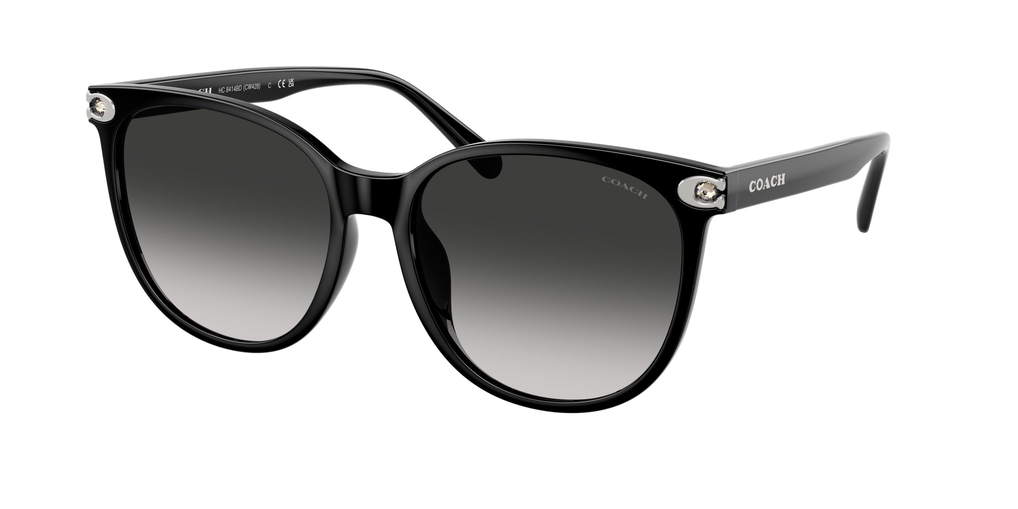 Coach CW428 HC8414BD Round Sunglasses  50023C-Black 57-150-17 - Color Map Black