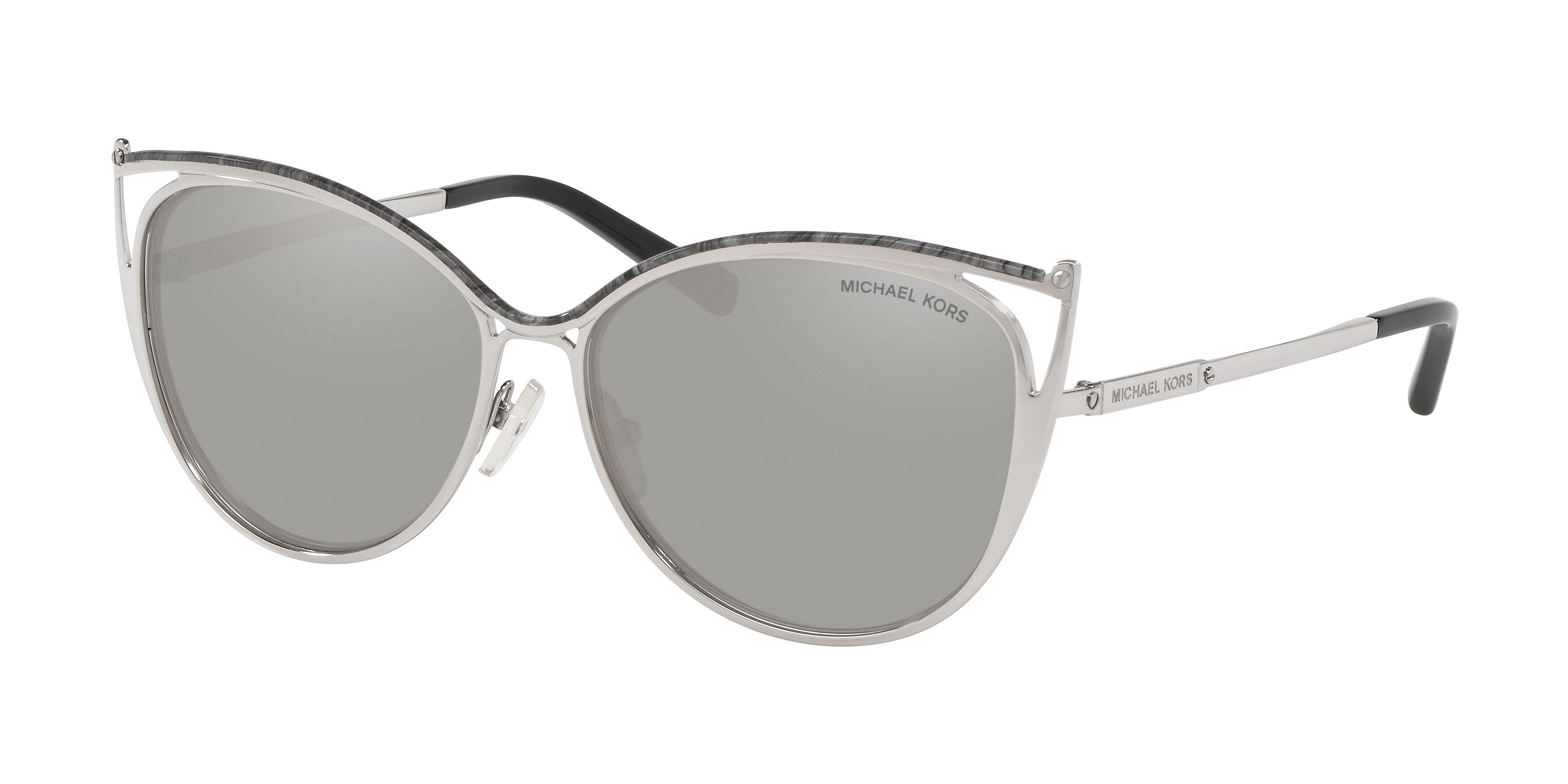 Michael Kors INA MK1020 Cat Eye Sunglasses  11666G-Gray Marble/Silver-Tone 56-135-14 - Color Map Grey