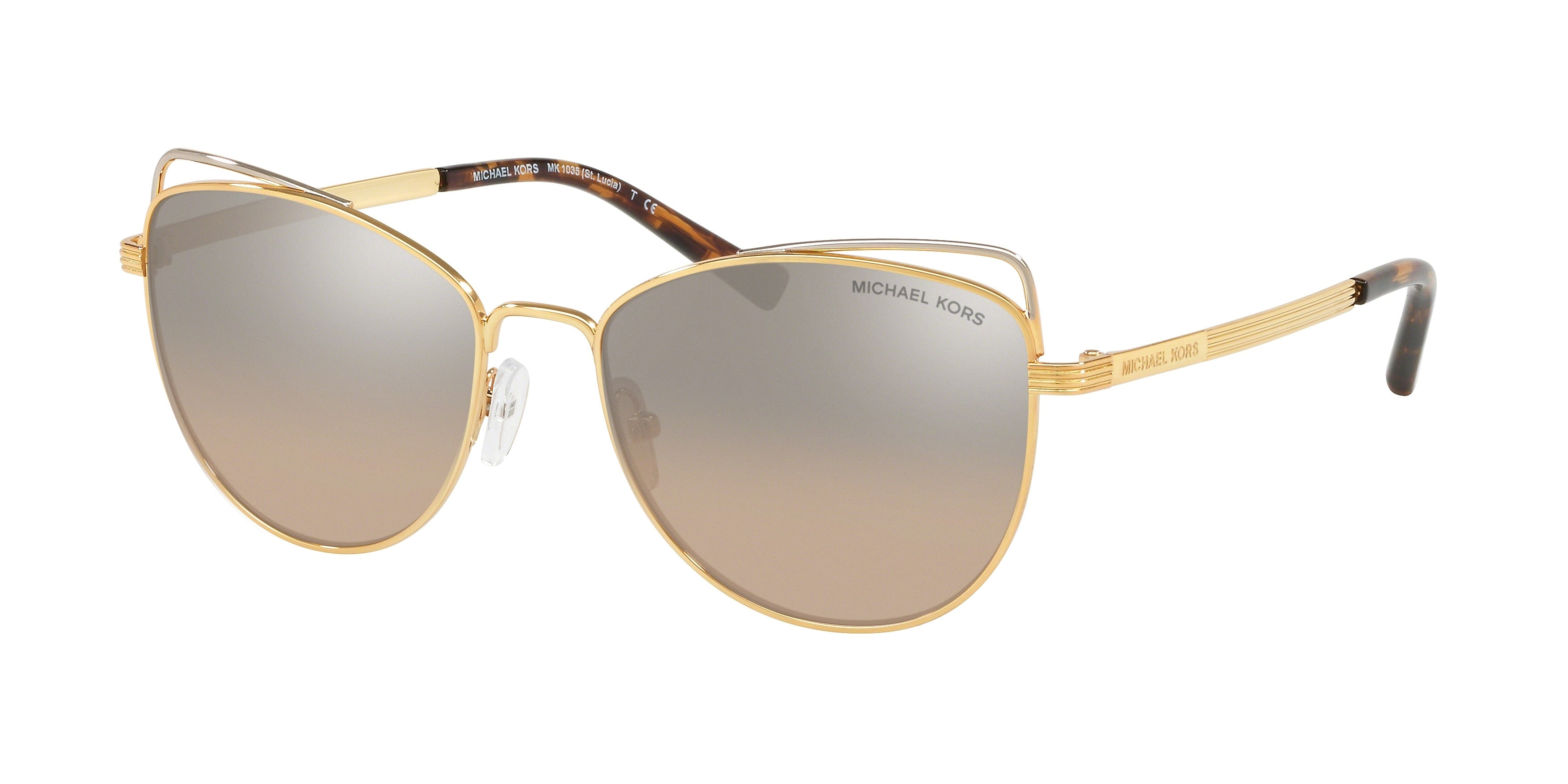 Michael Kors ST. LUCIA MK1035 Cat Eye Sunglasses  12128Z-Light Gold 55-140-17 - Color Map Gold