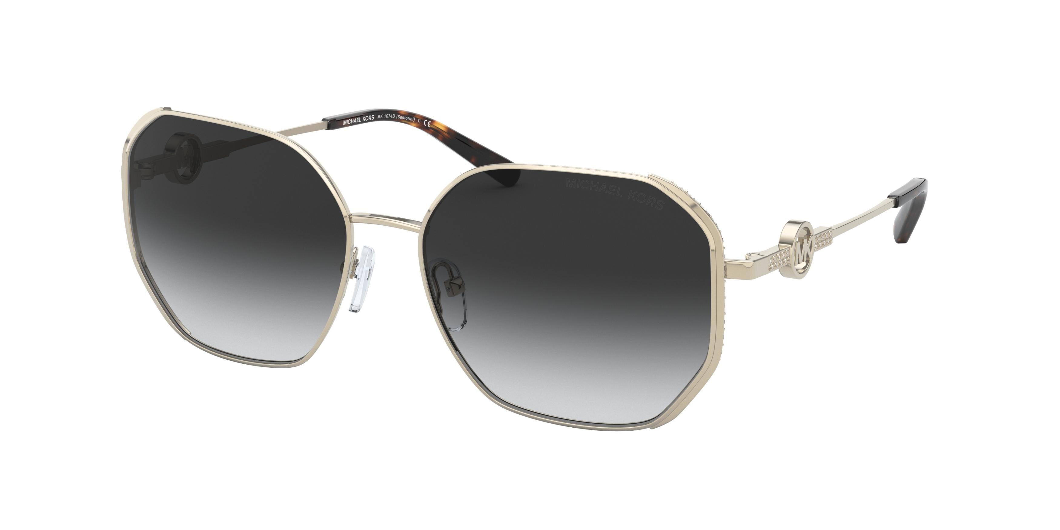 Michael Kors SANTORINI MK1074B Irregular Sunglasses  10148G-Light Gold 57-140-16 - Color Map Gold