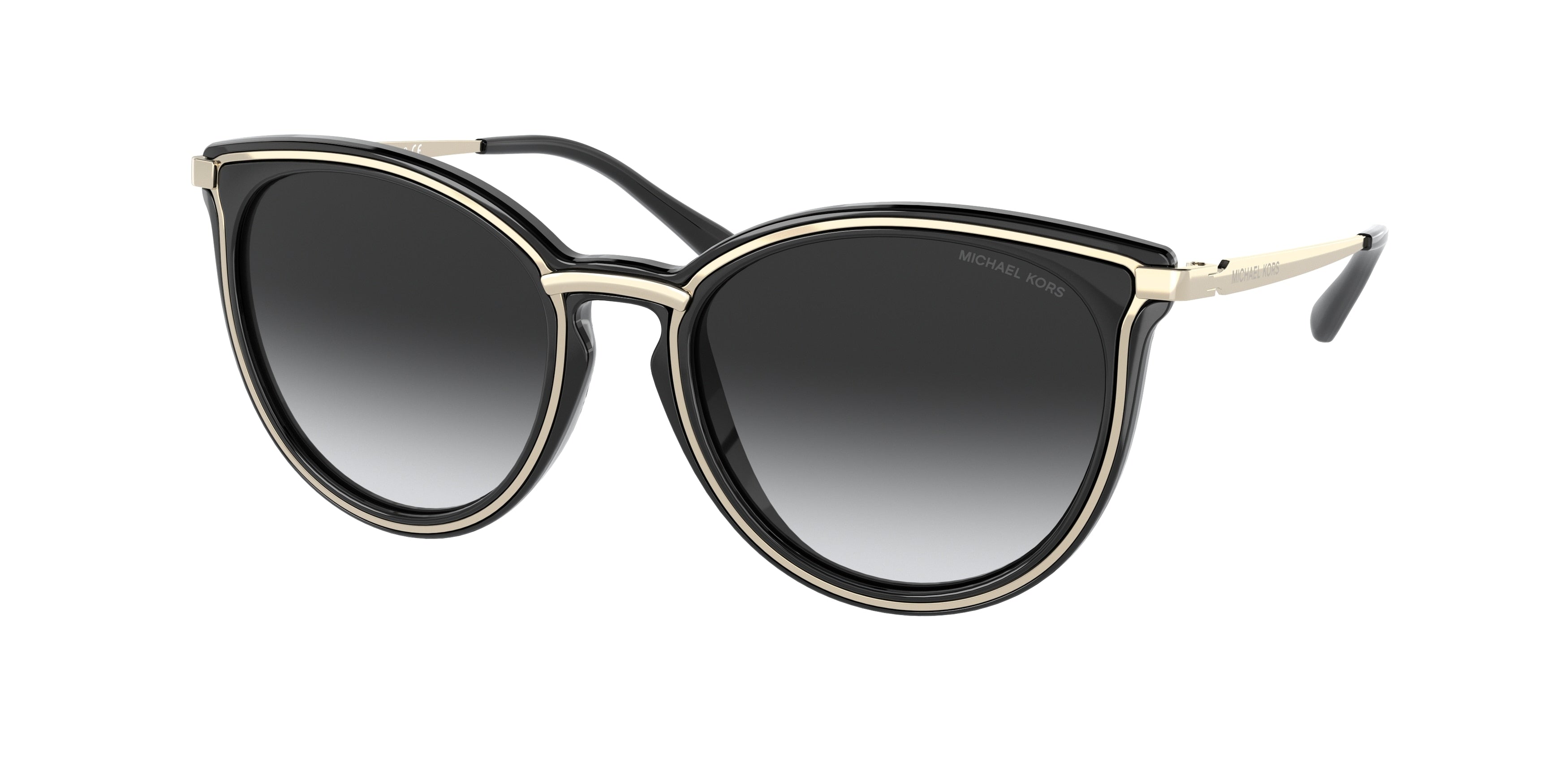 Michael Kors BRISBANE MK1077 Round Sunglasses  10148G-Light Gold/Black 54-140-19 - Color Map Gold