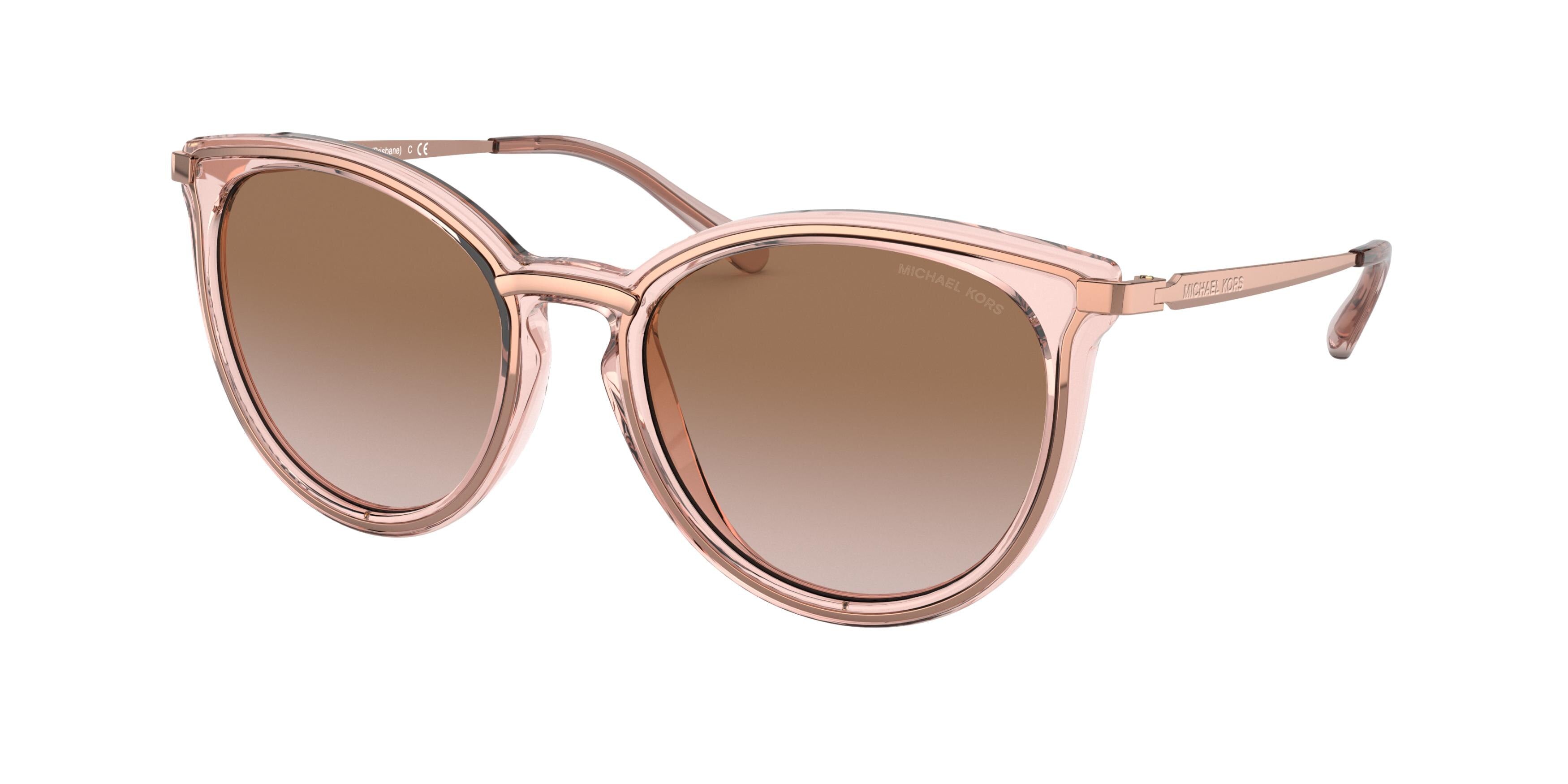 Michael Kors BRISBANE MK1077 Round Sunglasses  110813-Rose Gold/Rose Transparent 54-140-19 - Color Map Gold