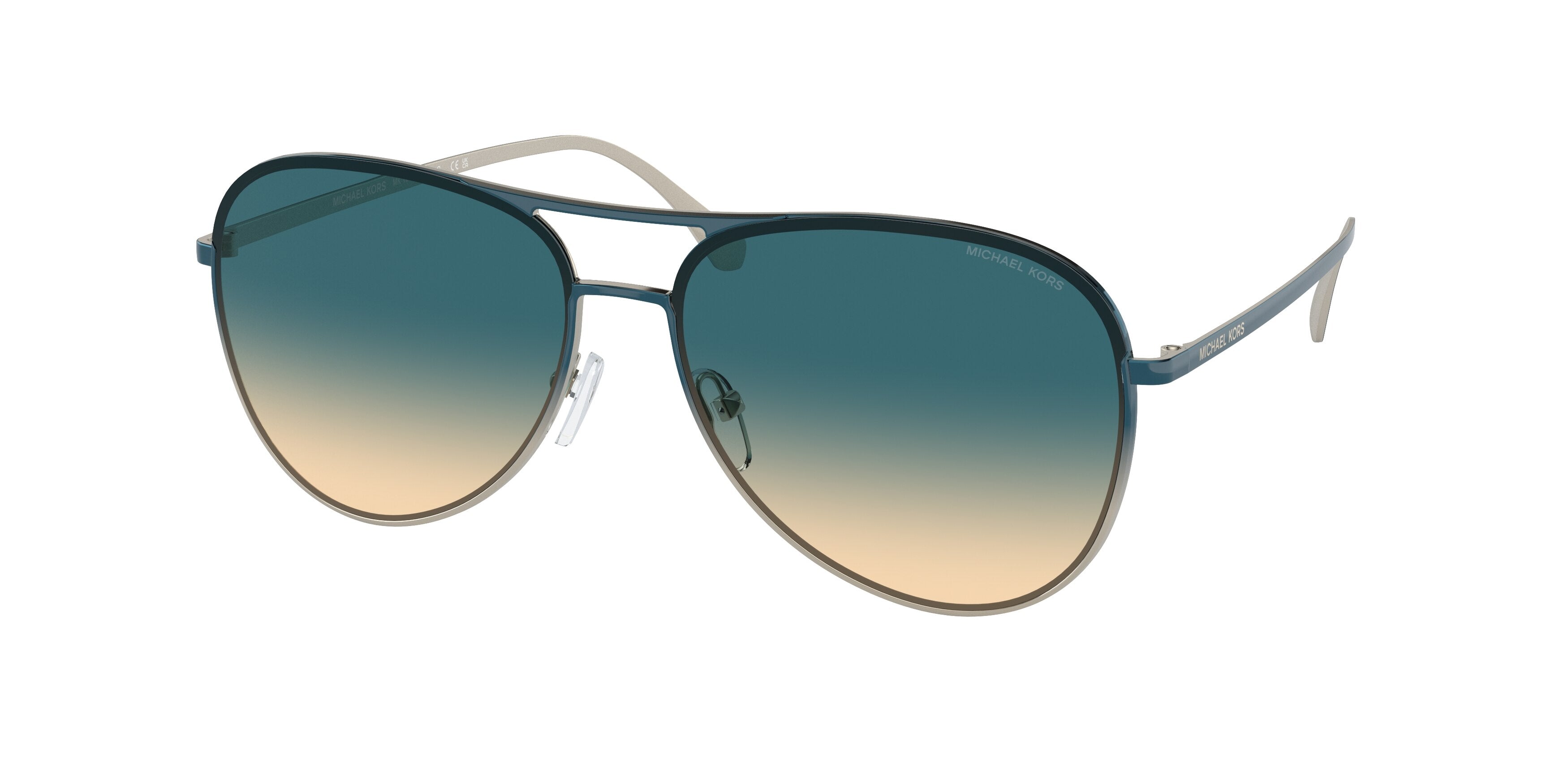 Michael Kors KONA MK1089 Pilot Sunglasses  18884M-Pool Blue Light Gold Gradient 59-140-14 - Color Map Blue
