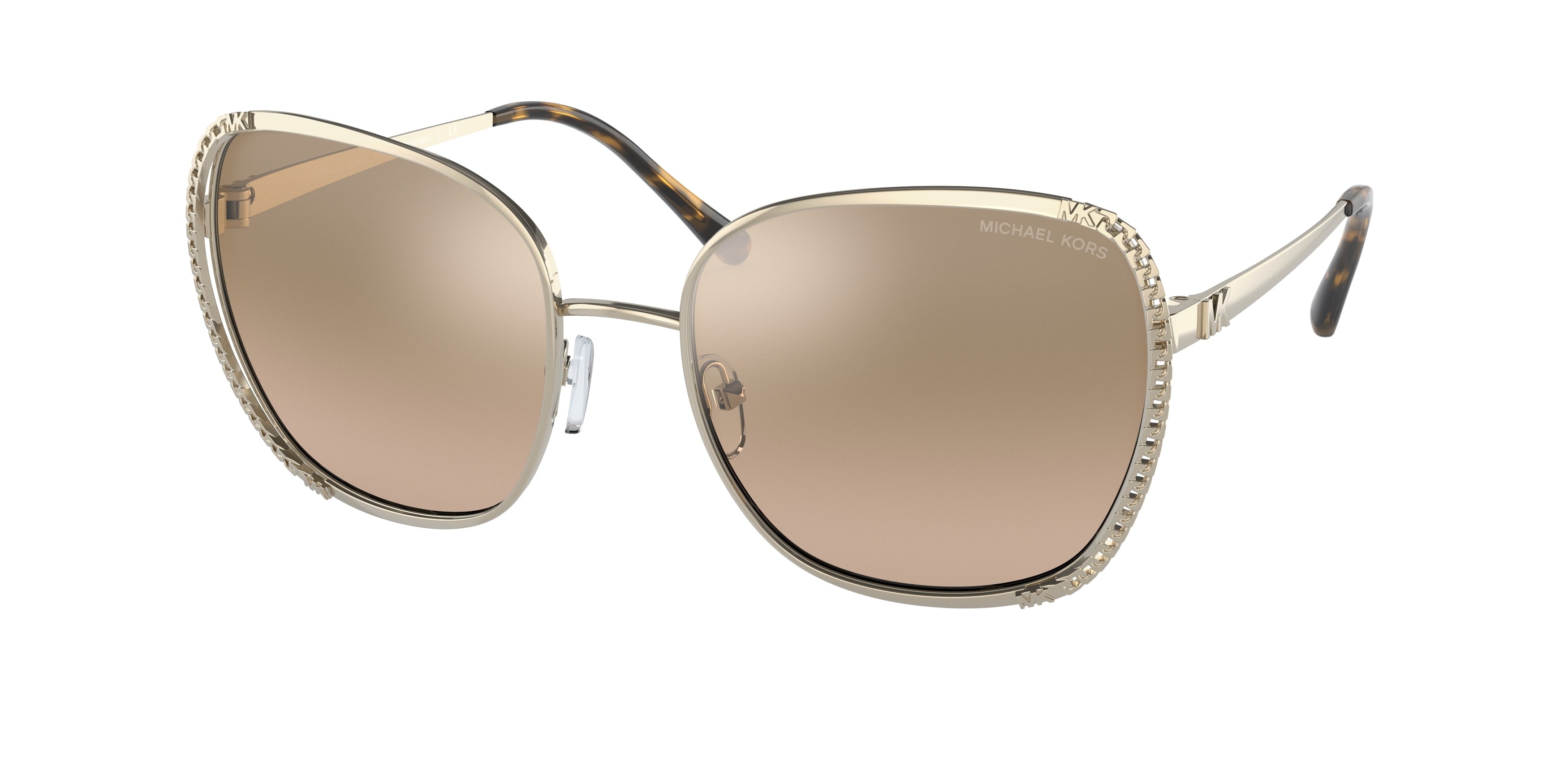 Michael Kors AMSTERDAM MK1090 Square Sunglasses  10148Z-Light Gold 59-145-19 - Color Map Gold