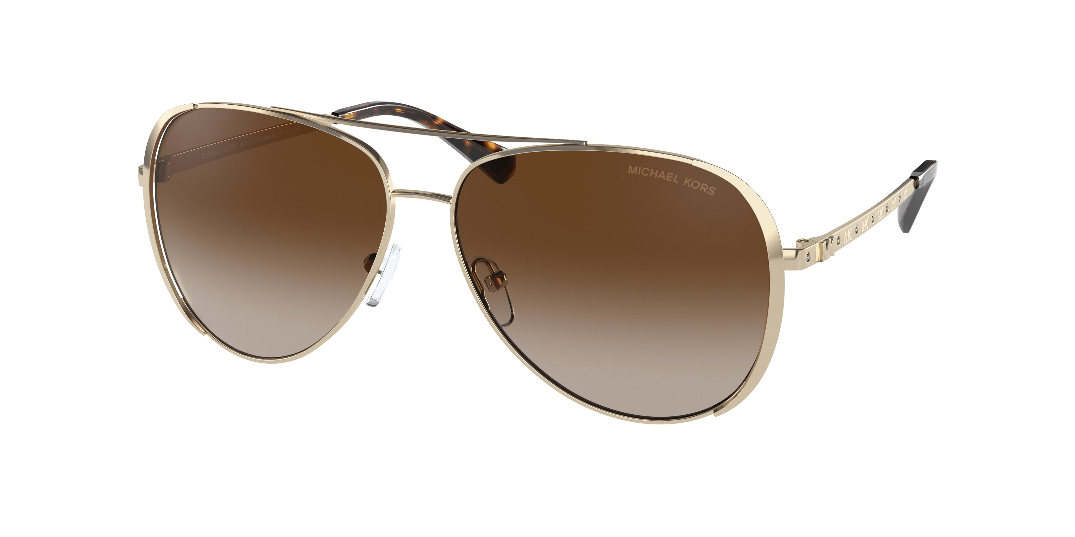 Michael Kors CHELSEA BRIGHT MK1101B Pilot Sunglasses  101413-Light Gold 60-140-13 - Color Map Gold
