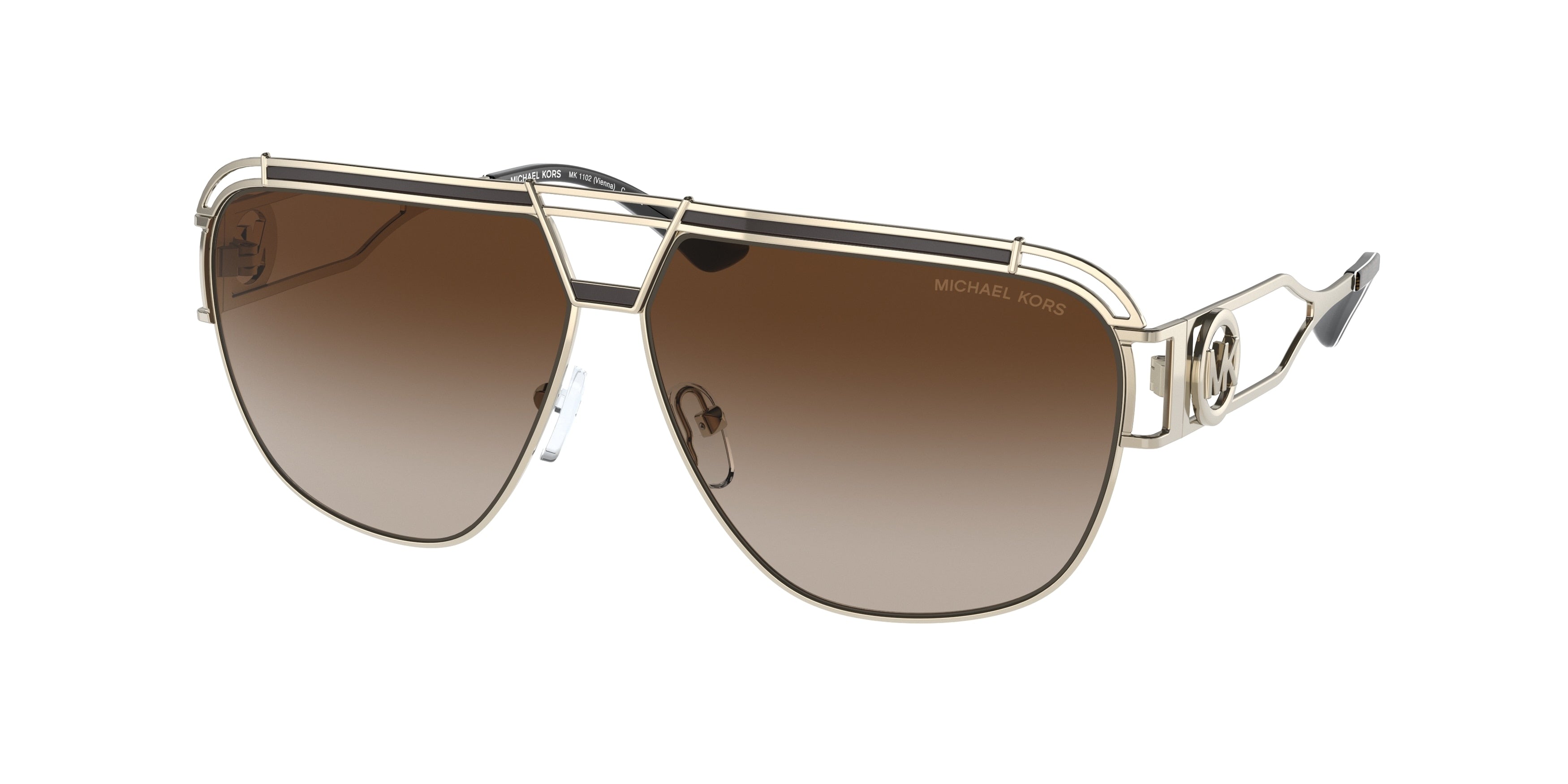 Michael Kors VIENNA MK1102 Pilot Sunglasses  101413-Light Gold 61-140-10 - Color Map Gold